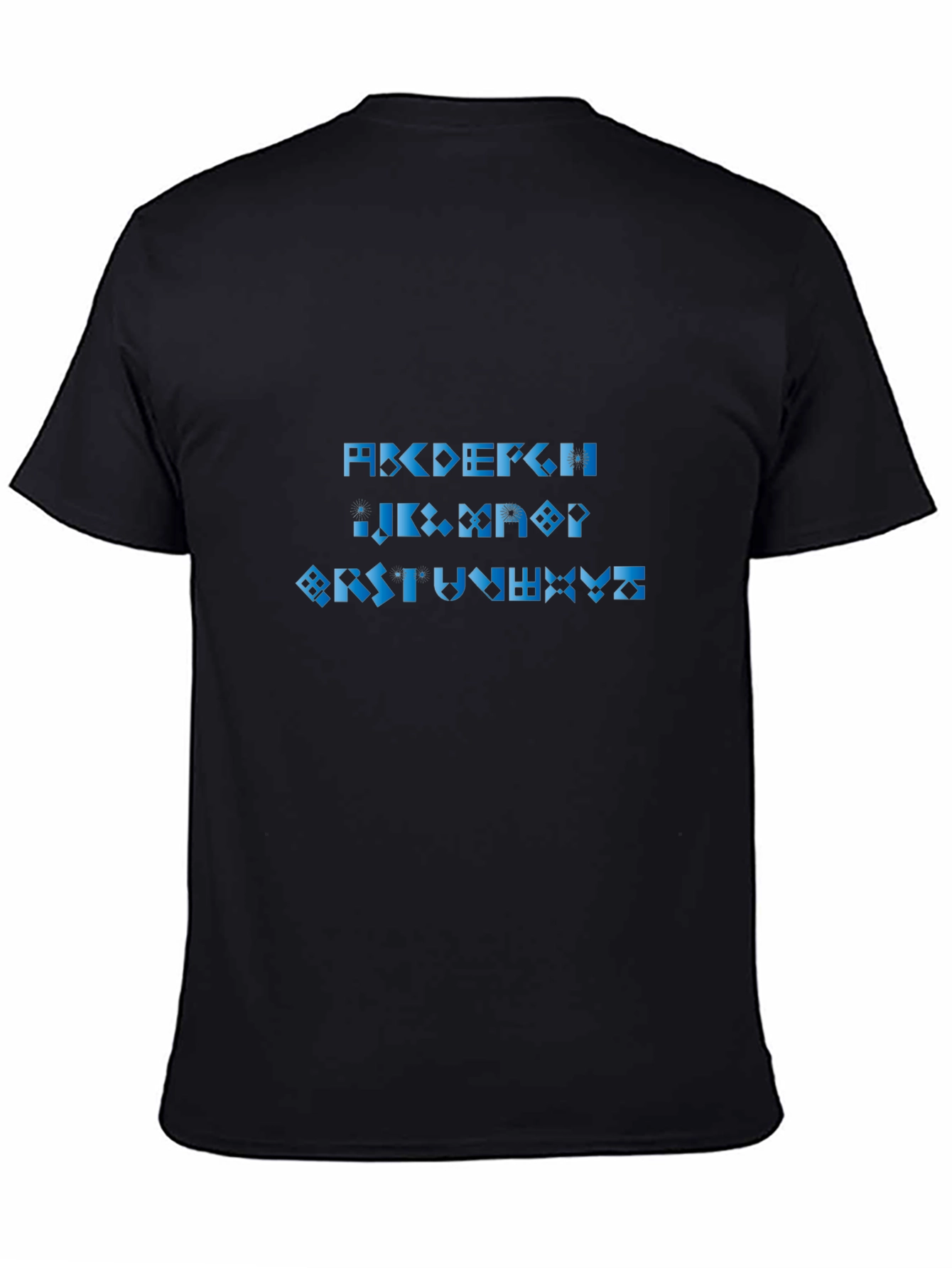 Geometric Alphabet Black Tee