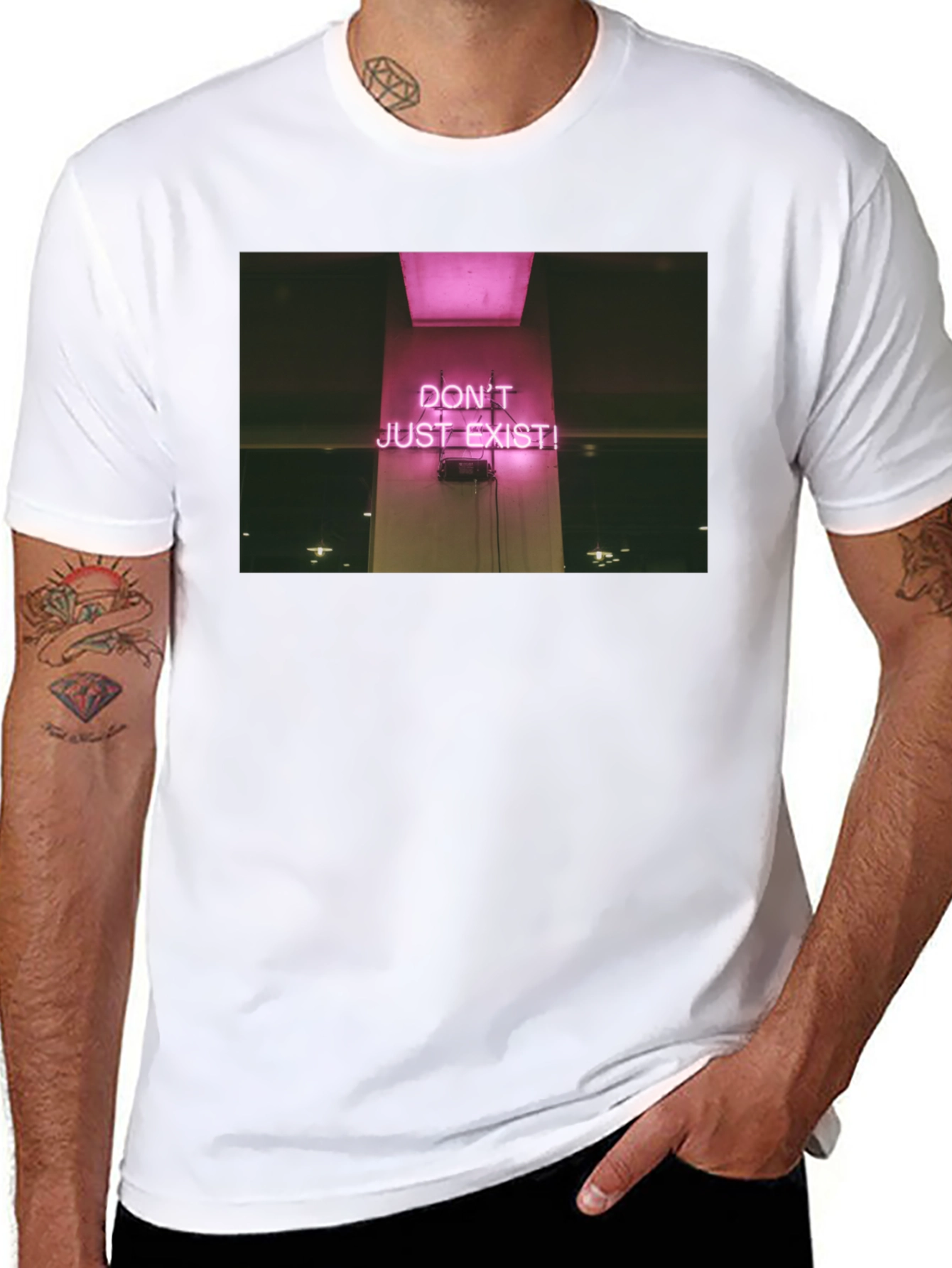 Dont Just Exist! Graphic T-Shirt - Trendy Slogan Tee