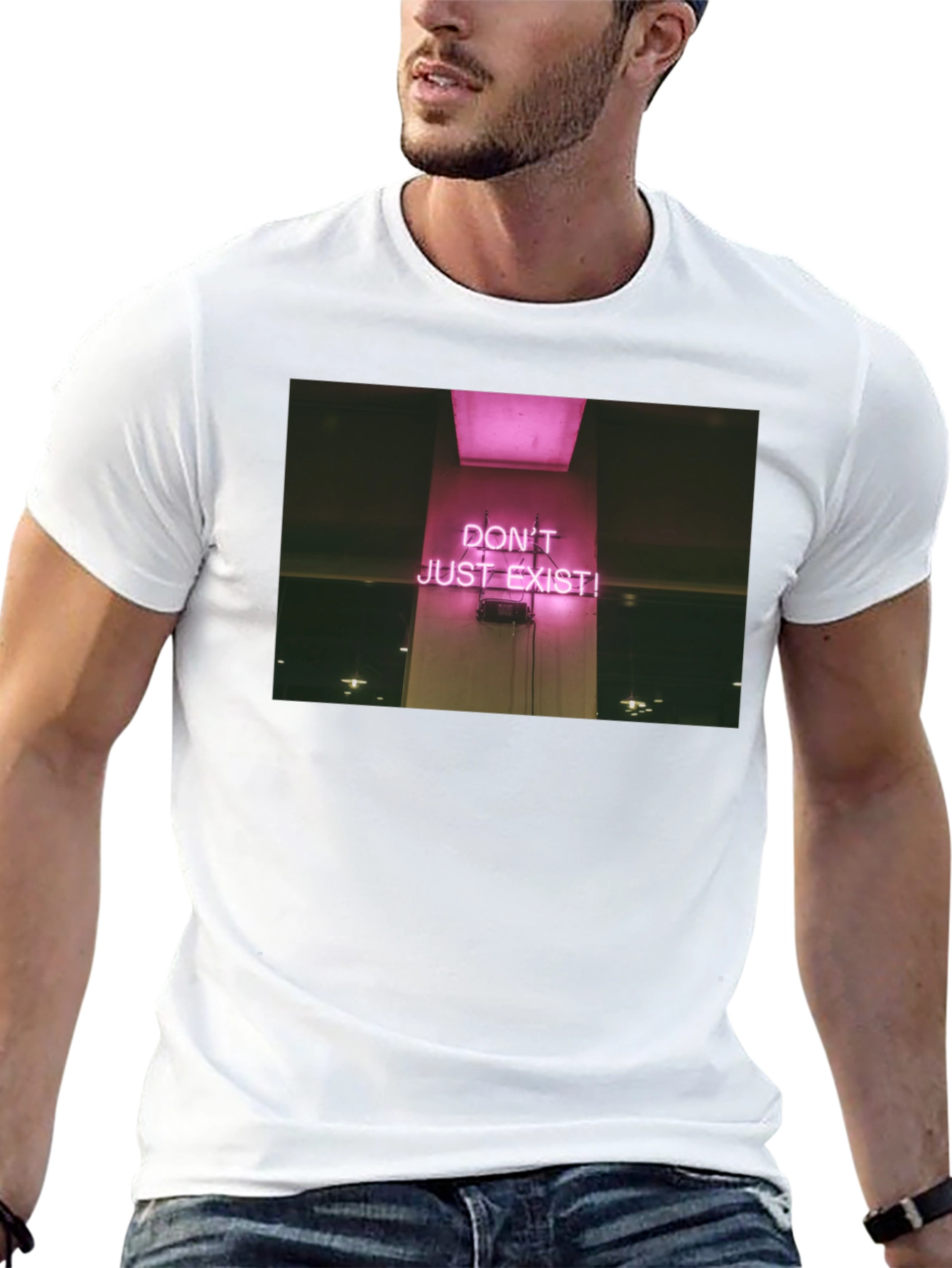 Dont Just Exist! Graphic T-Shirt - Trendy Slogan Tee