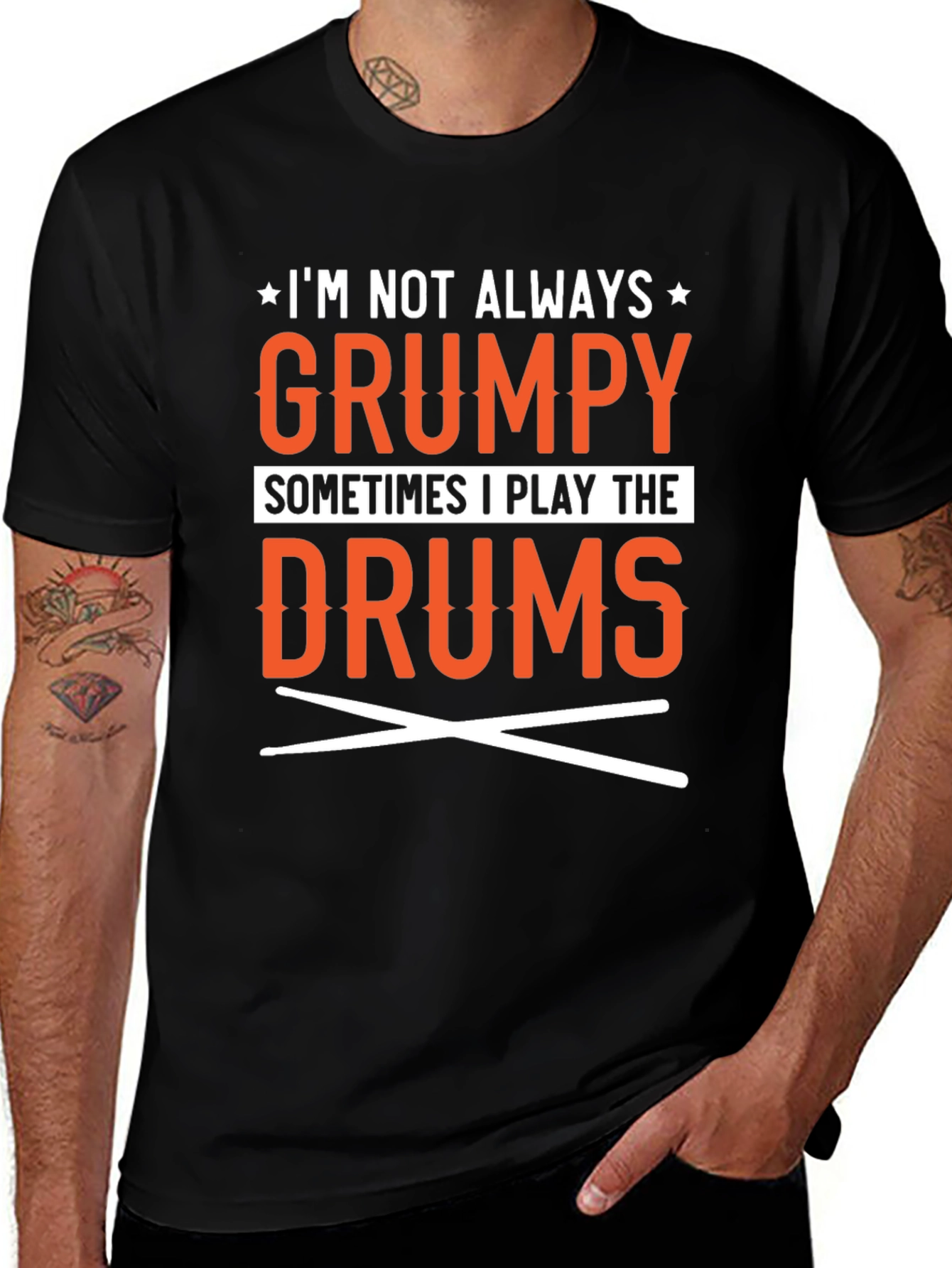 Grumpy Drummer Black T-Shirt