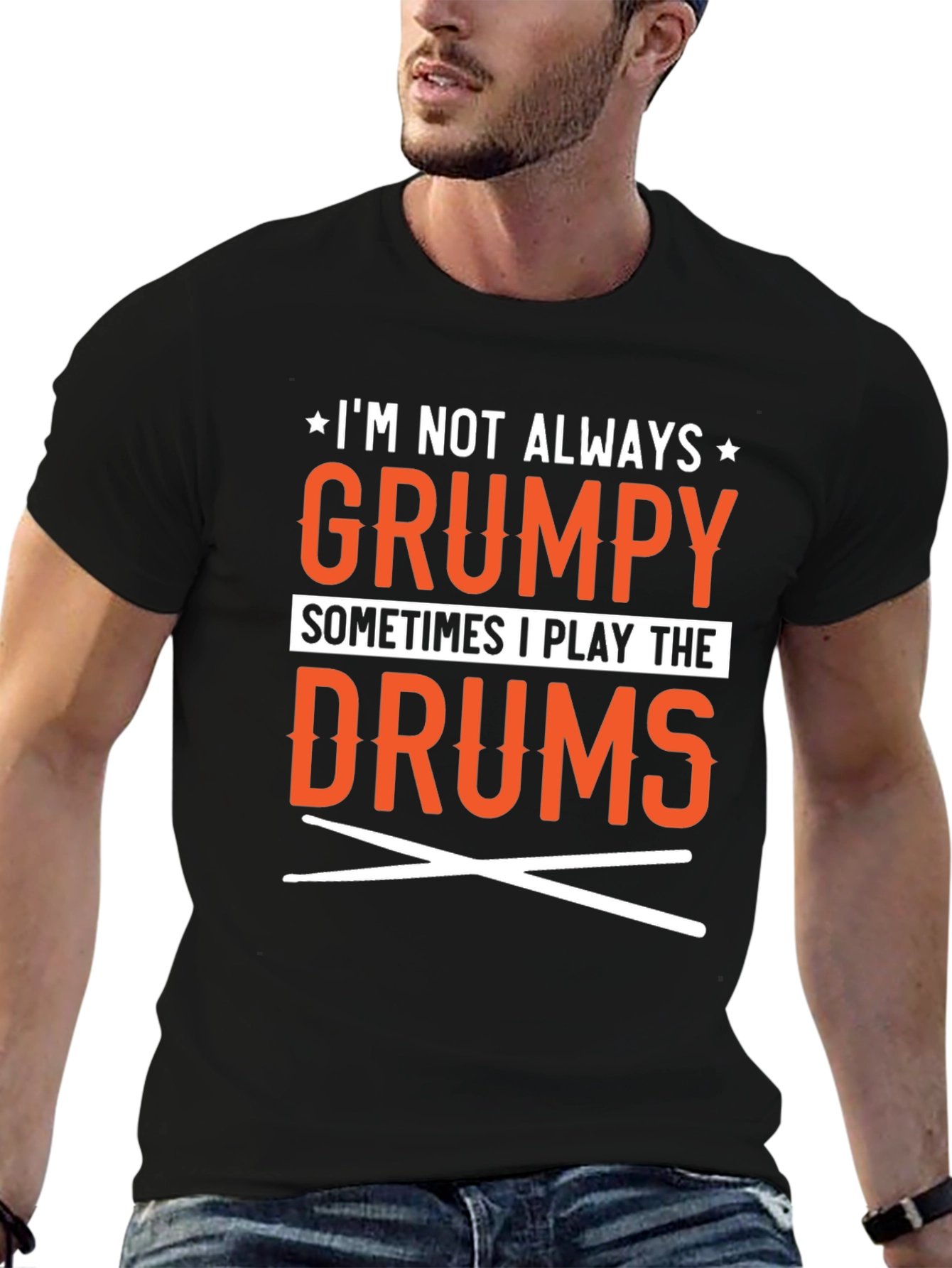 Grumpy Drummer Black T-Shirt