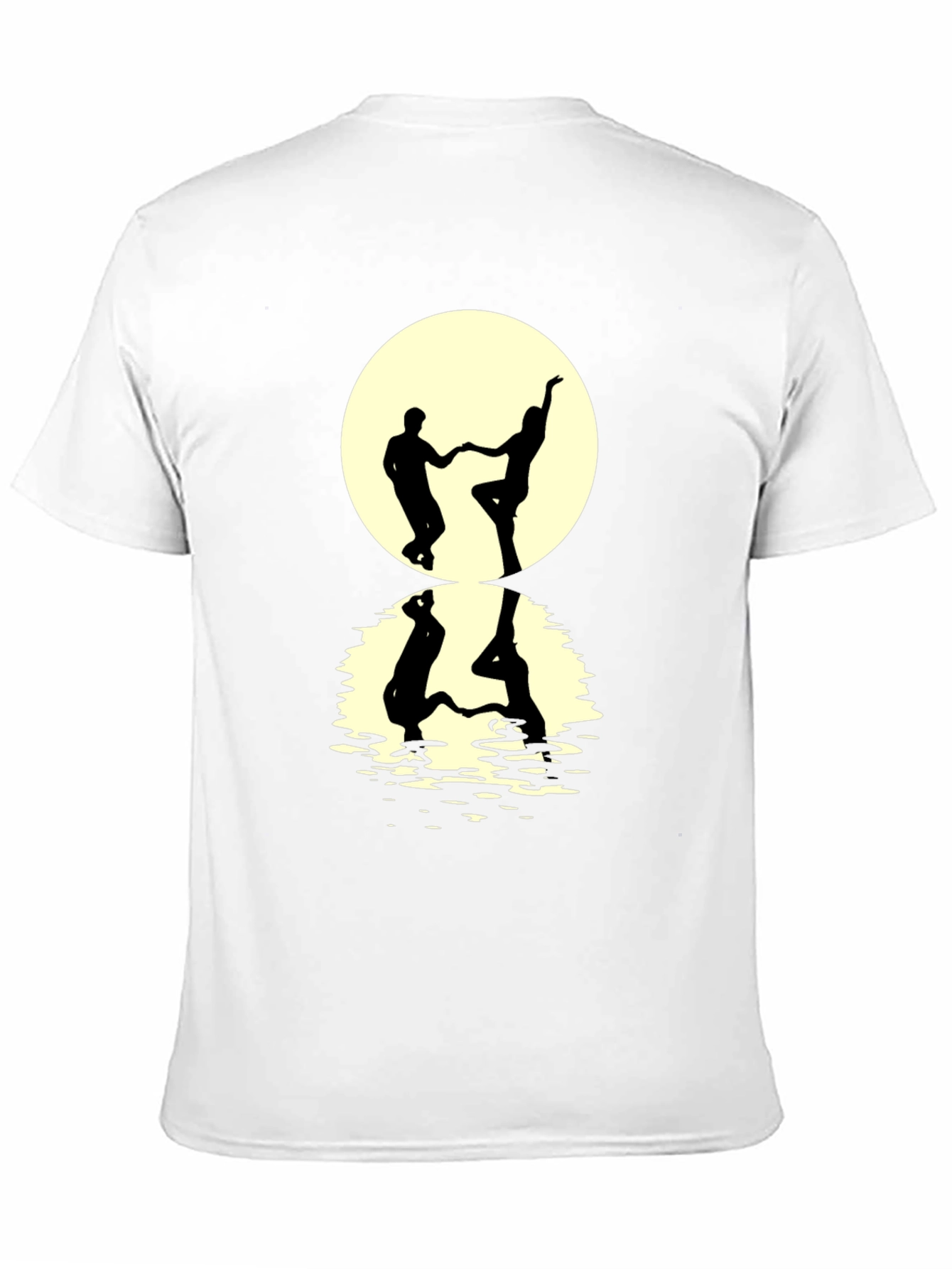 Dancing Couple Silhouette Tee - Moonlit Reflection