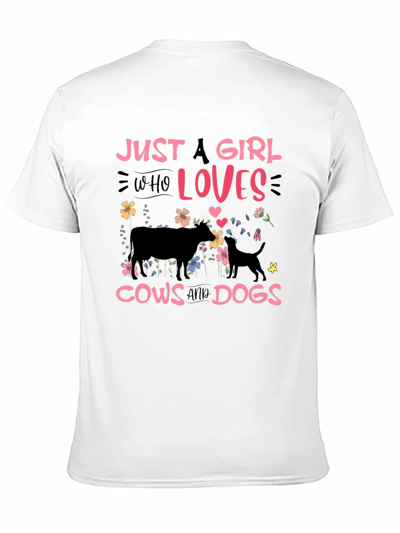 Just a Girl Who Loves Cows and Dogs T-Shirt
