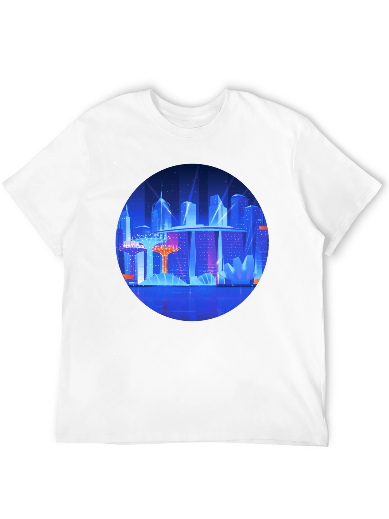 Futuristic Cityscape Graphic Black Tee