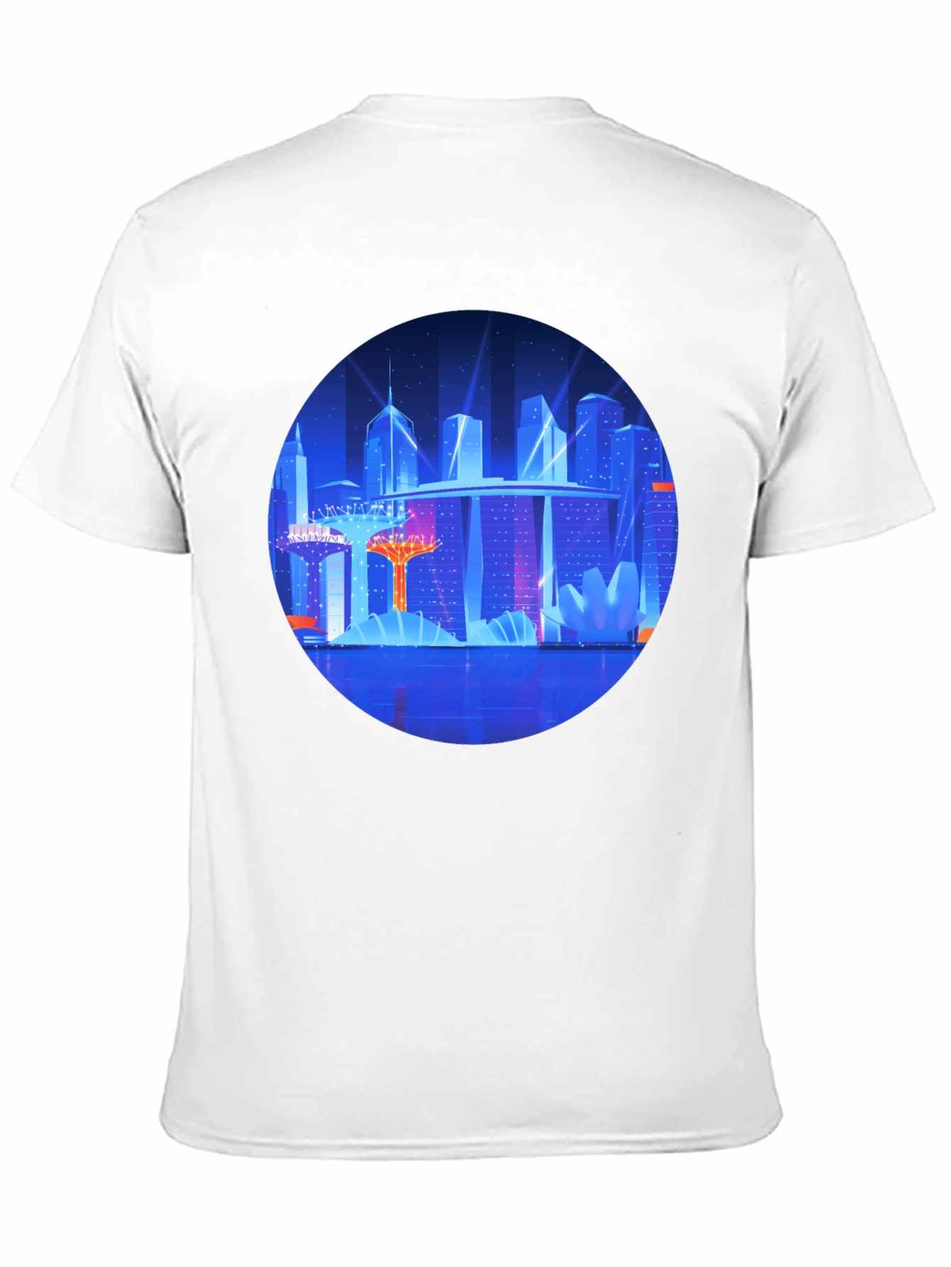 Futuristic Cityscape Graphic Black Tee