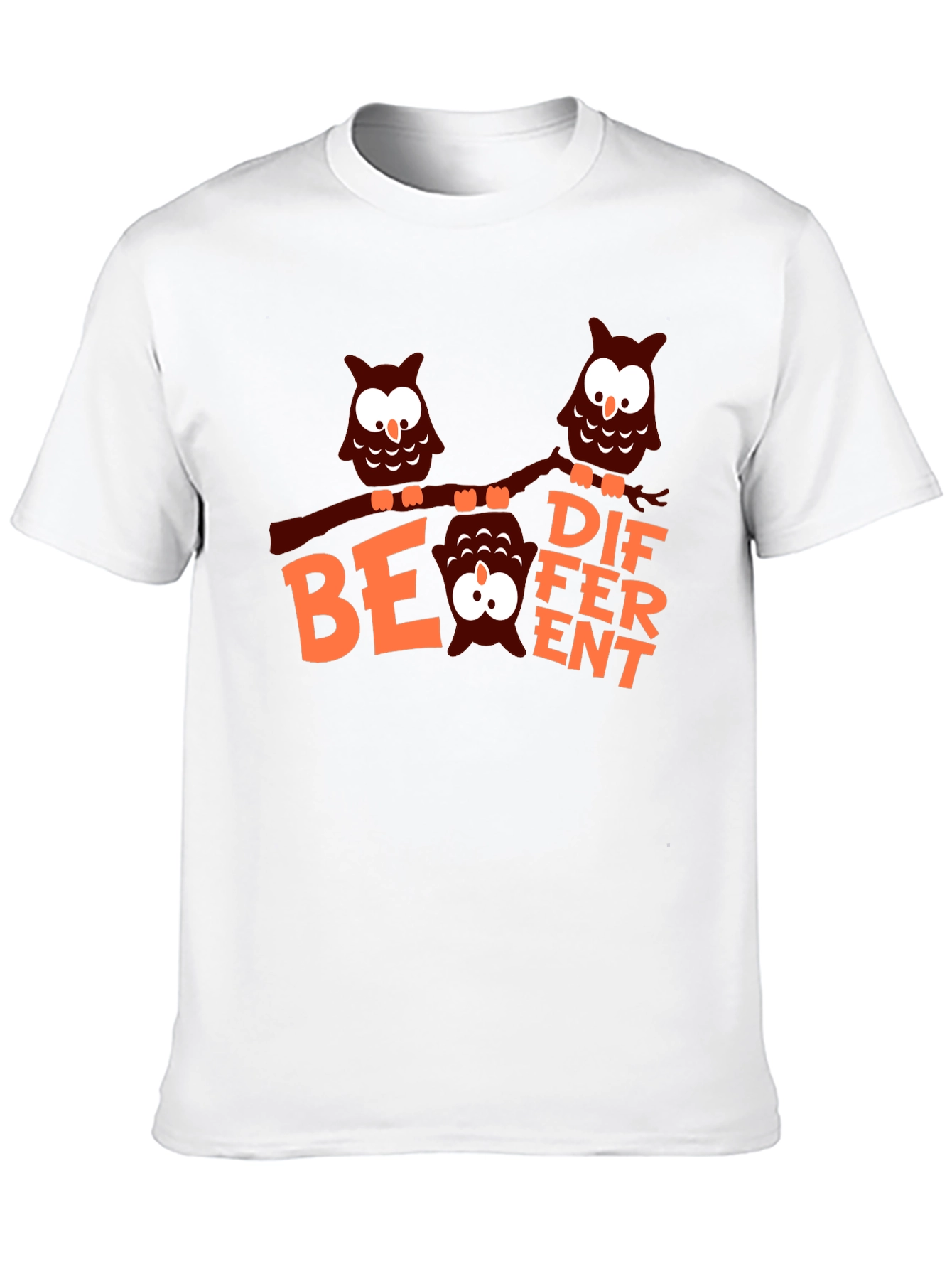 Be Different Owl Graphic Tee - Black Cotton T-Shirt