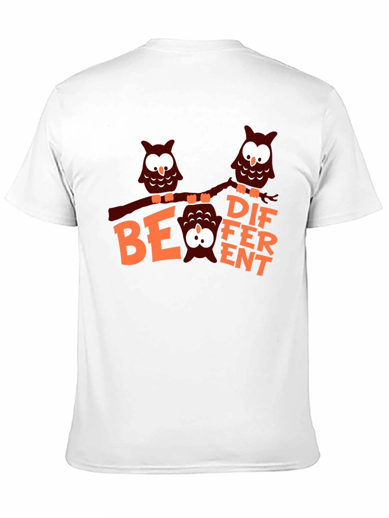 Be Different Owl Graphic Tee - Black Cotton T-Shirt