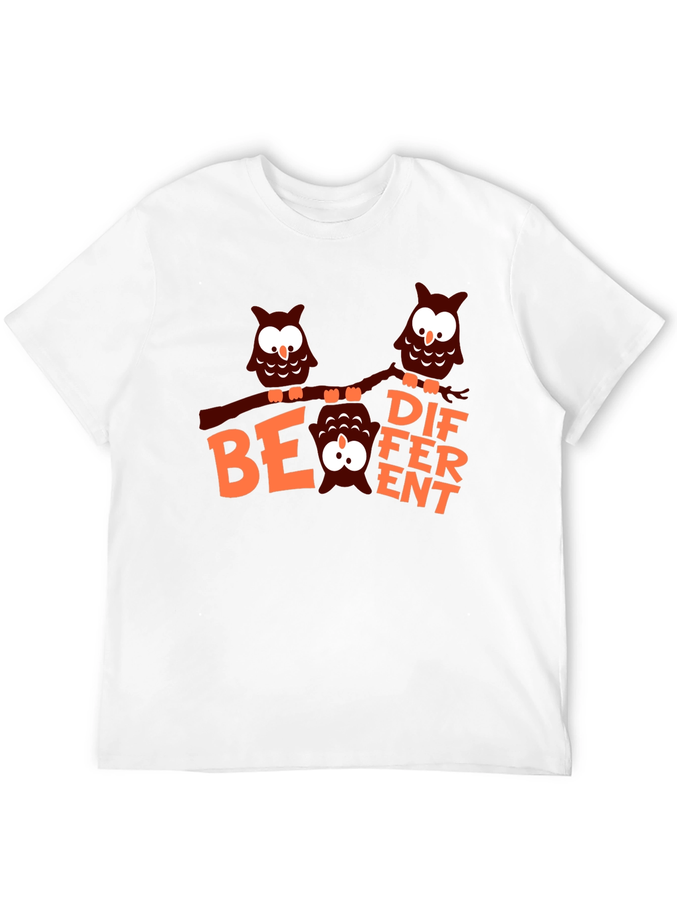 Be Different Owl Graphic Tee - Black Cotton T-Shirt