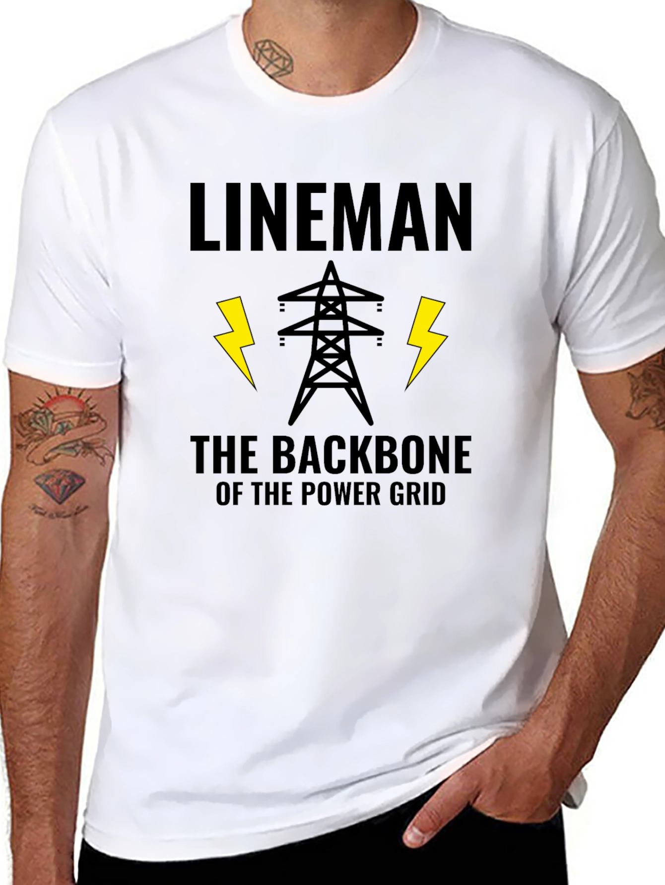 Lineman Backbone Power Grid T-Shirt