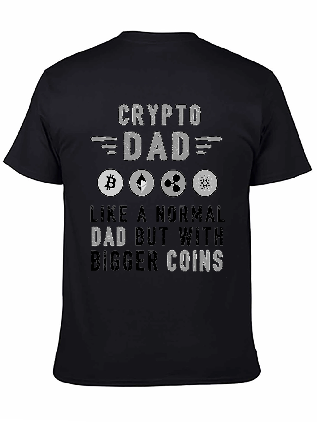 Crypto Dad Black T-Shirt - Bitcoin Ethereum Ripple