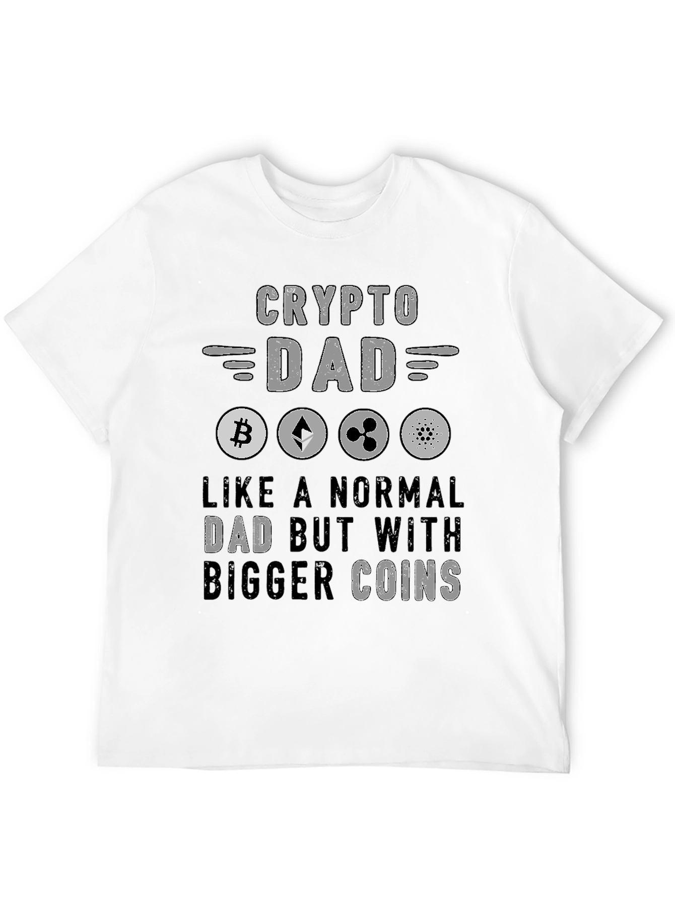 Crypto Dad Black T-Shirt - Bitcoin Ethereum Ripple
