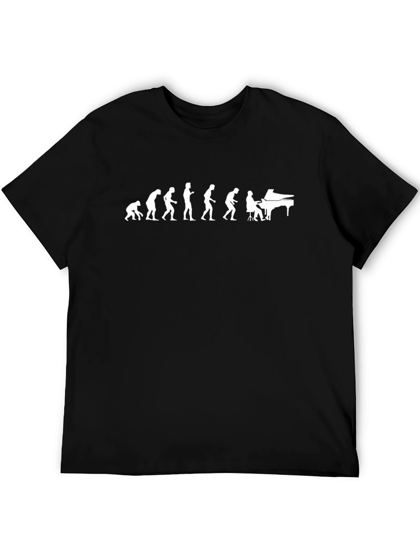 Evolution of Piano Player T-Shirt - Black