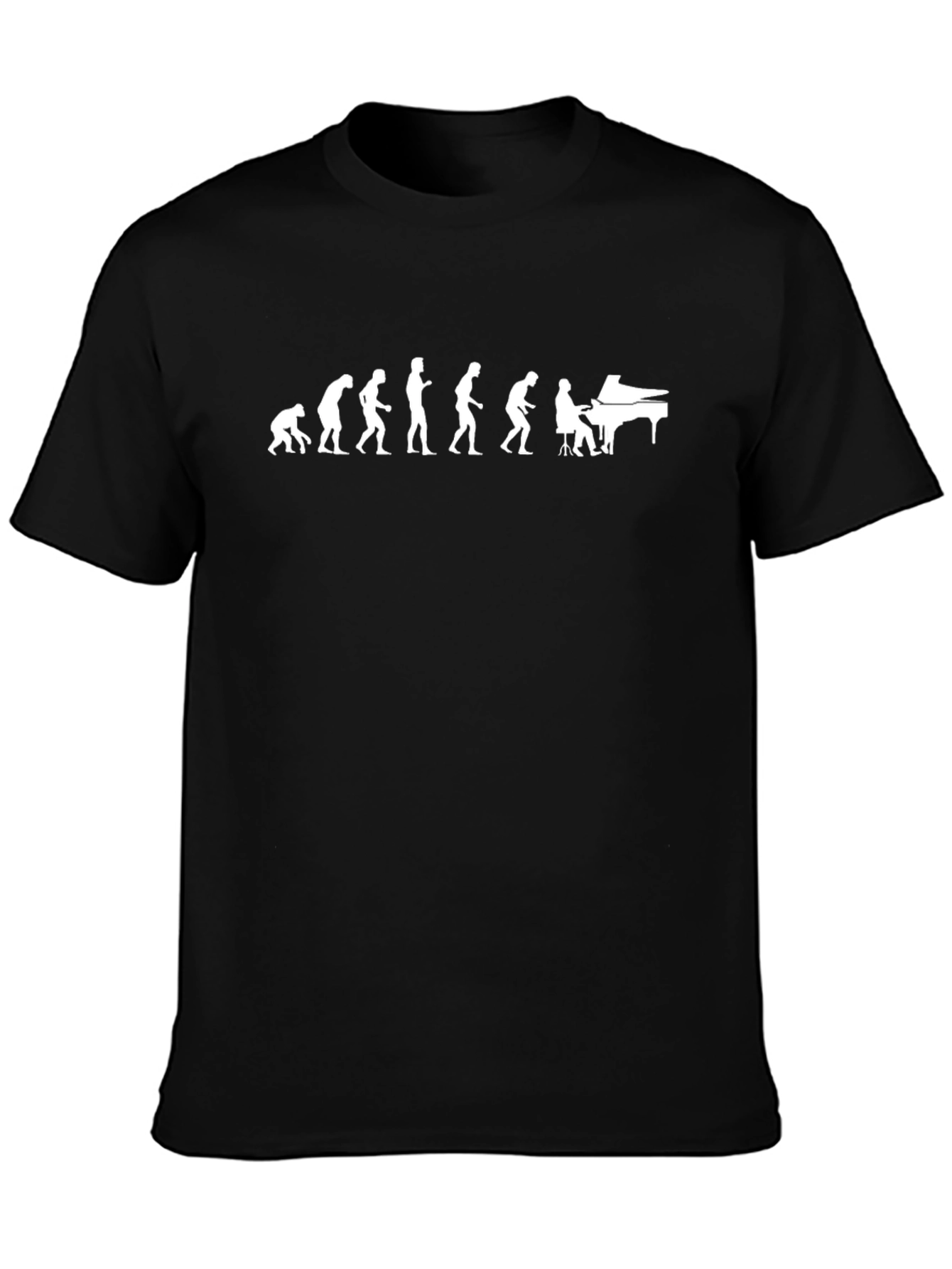 Evolution of Piano Player T-Shirt - Black