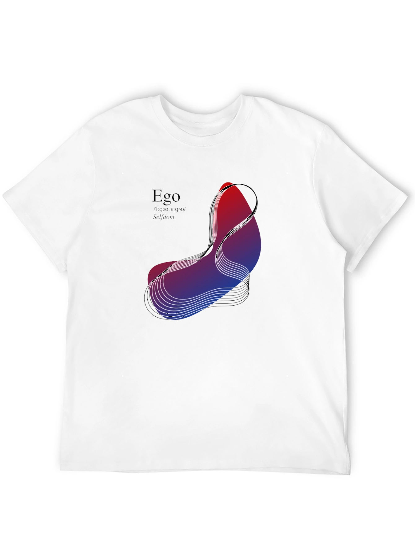 Abstract Ego Graphic Black T-Shirt
