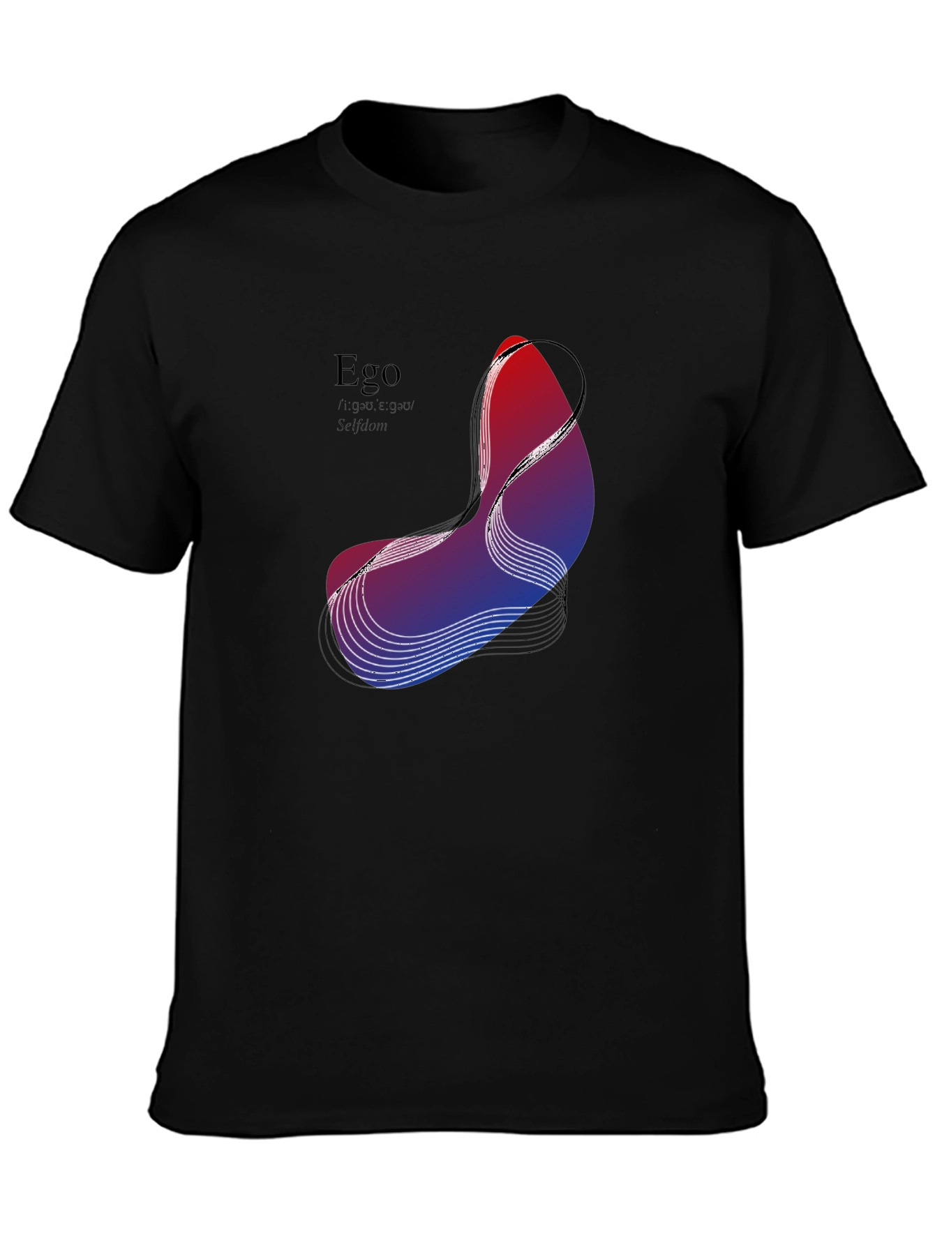 Abstract Ego Graphic Black T-Shirt