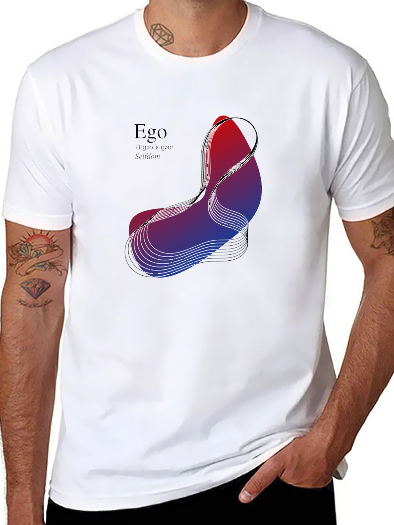 Abstract Ego Graphic Black T-Shirt