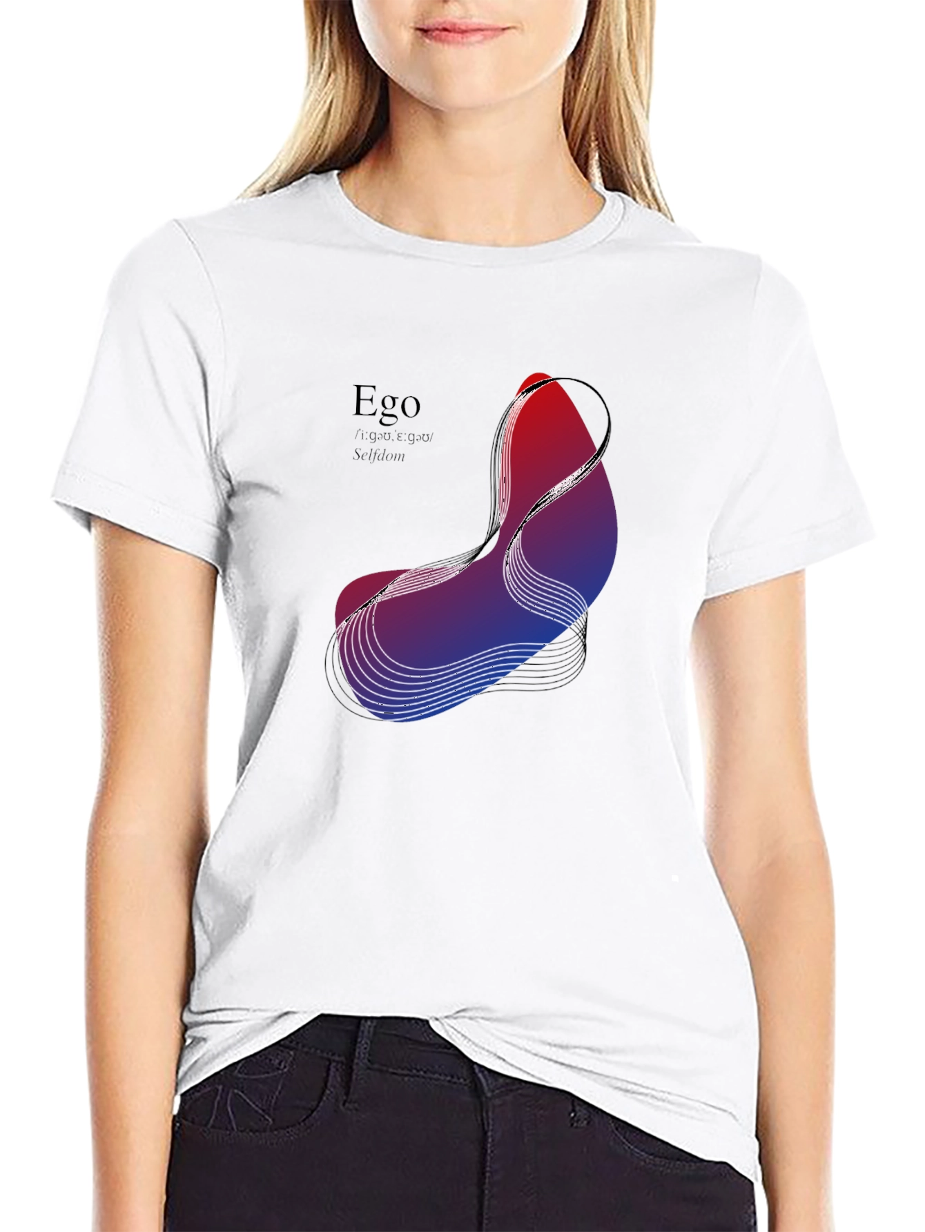 Abstract Ego Graphic Black T-Shirt