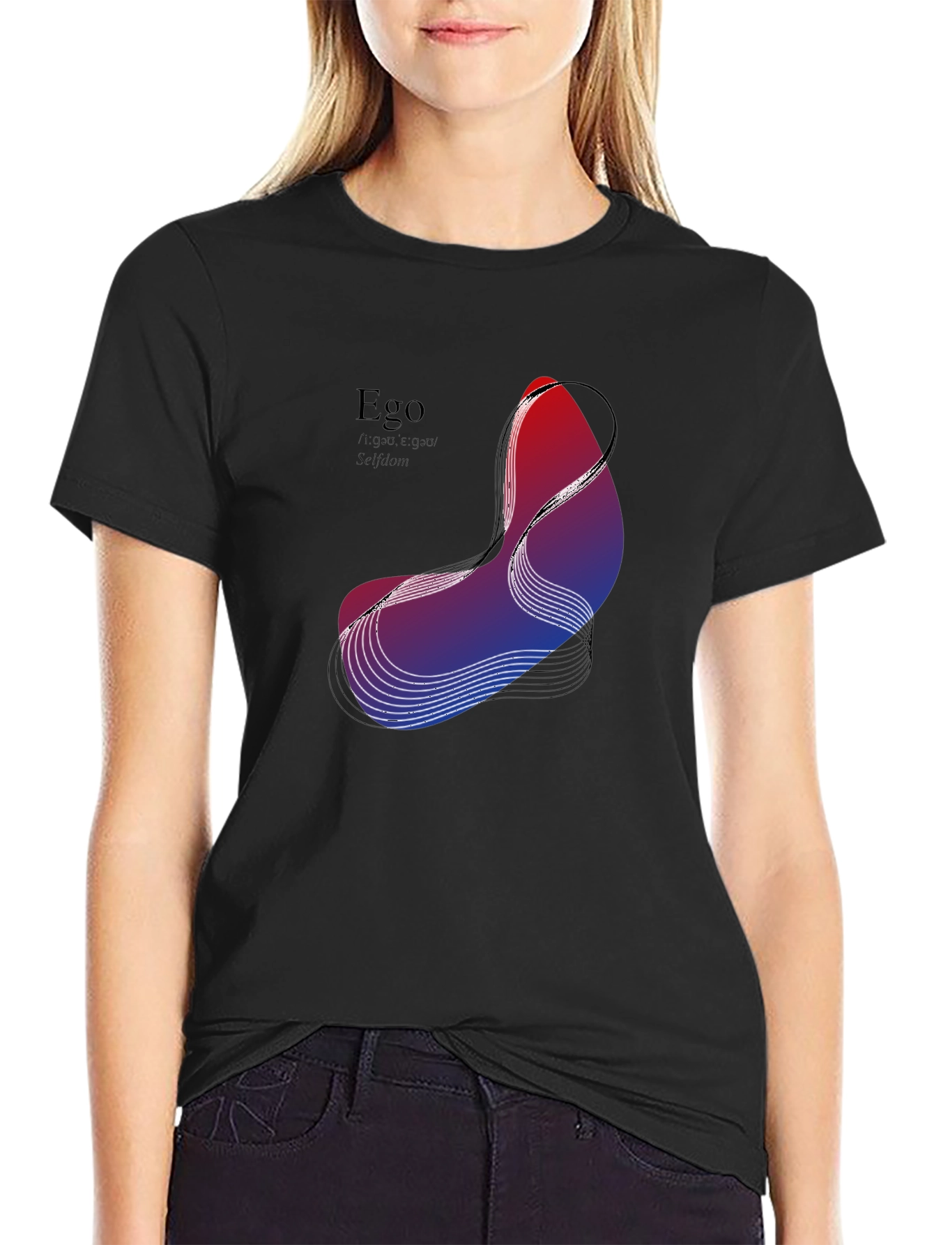 Abstract Ego Graphic Black T-Shirt