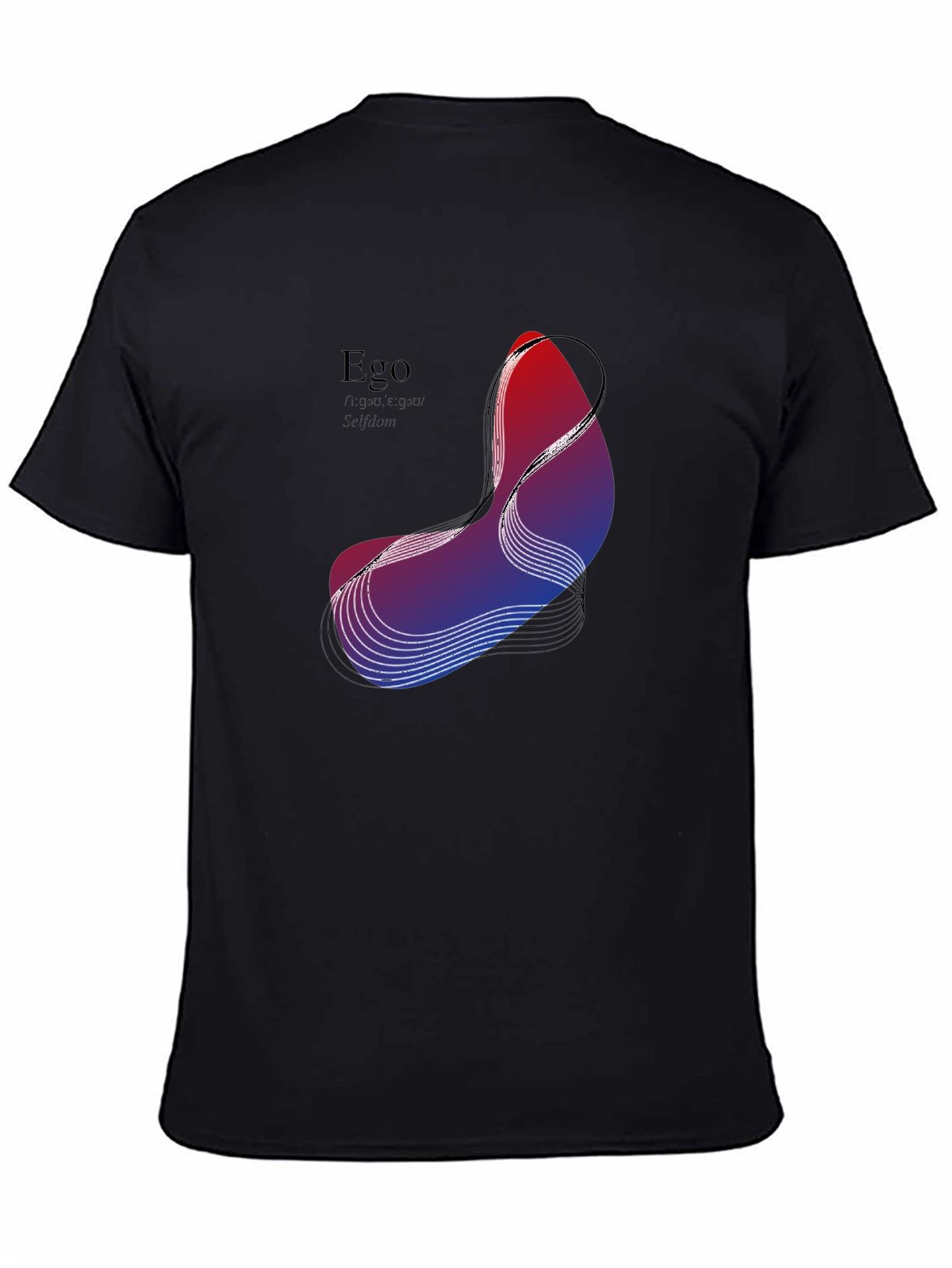 Abstract Ego Graphic Black T-Shirt