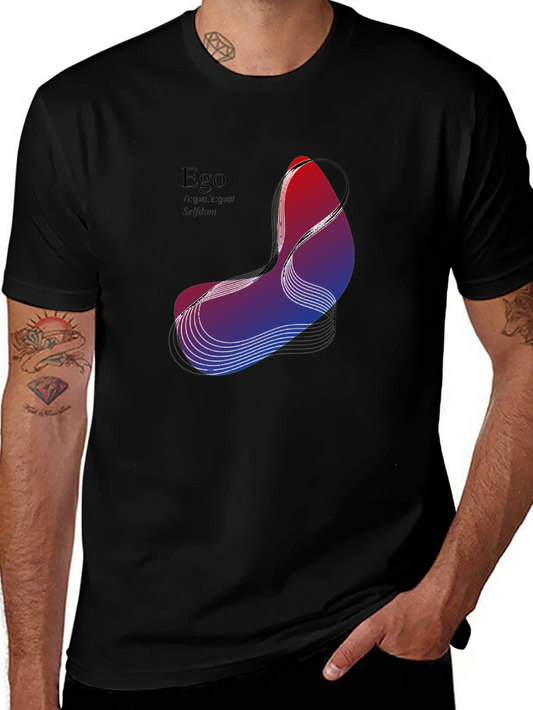Abstract Ego Graphic Black T-Shirt