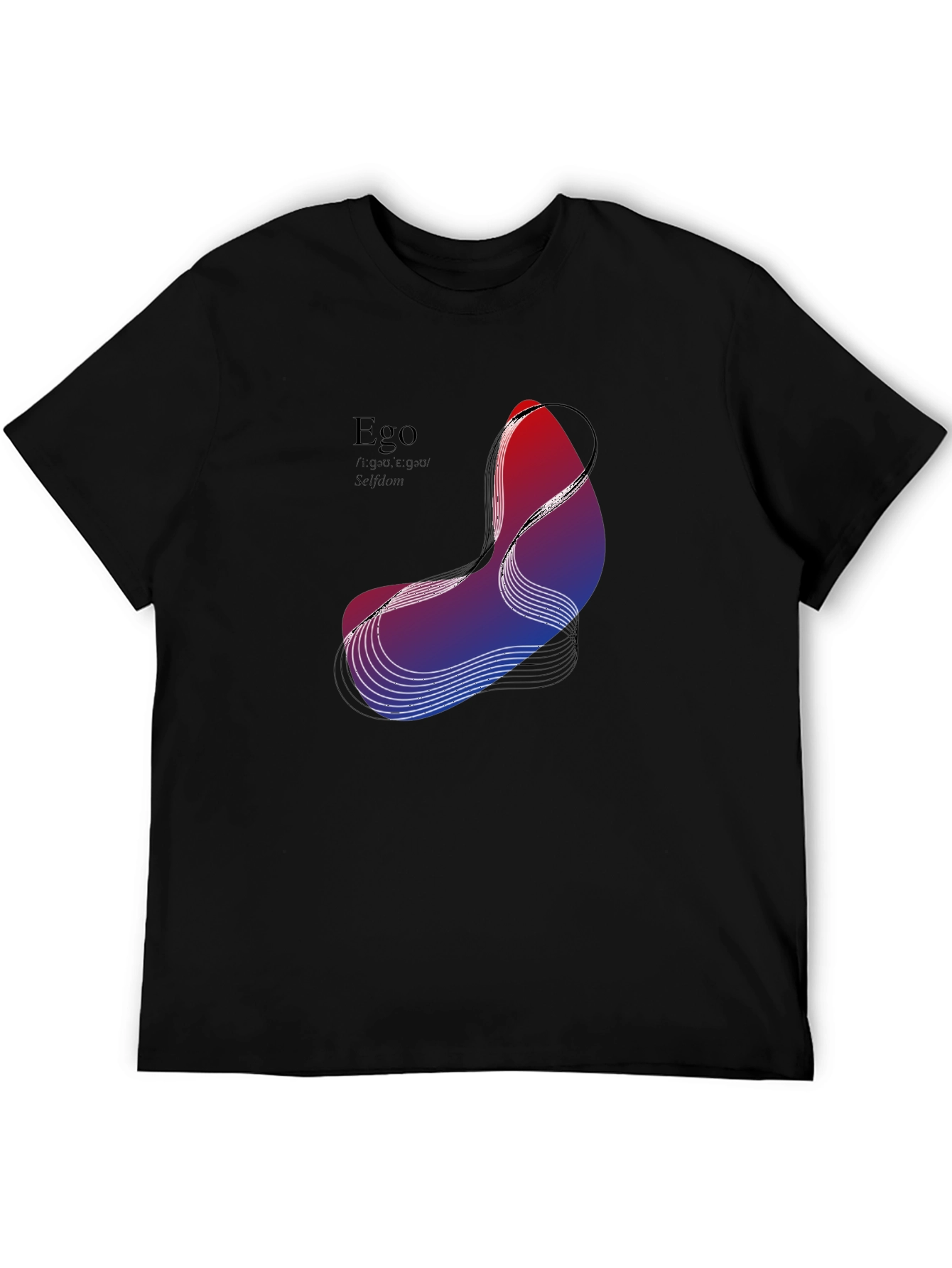 Abstract Ego Graphic Black T-Shirt