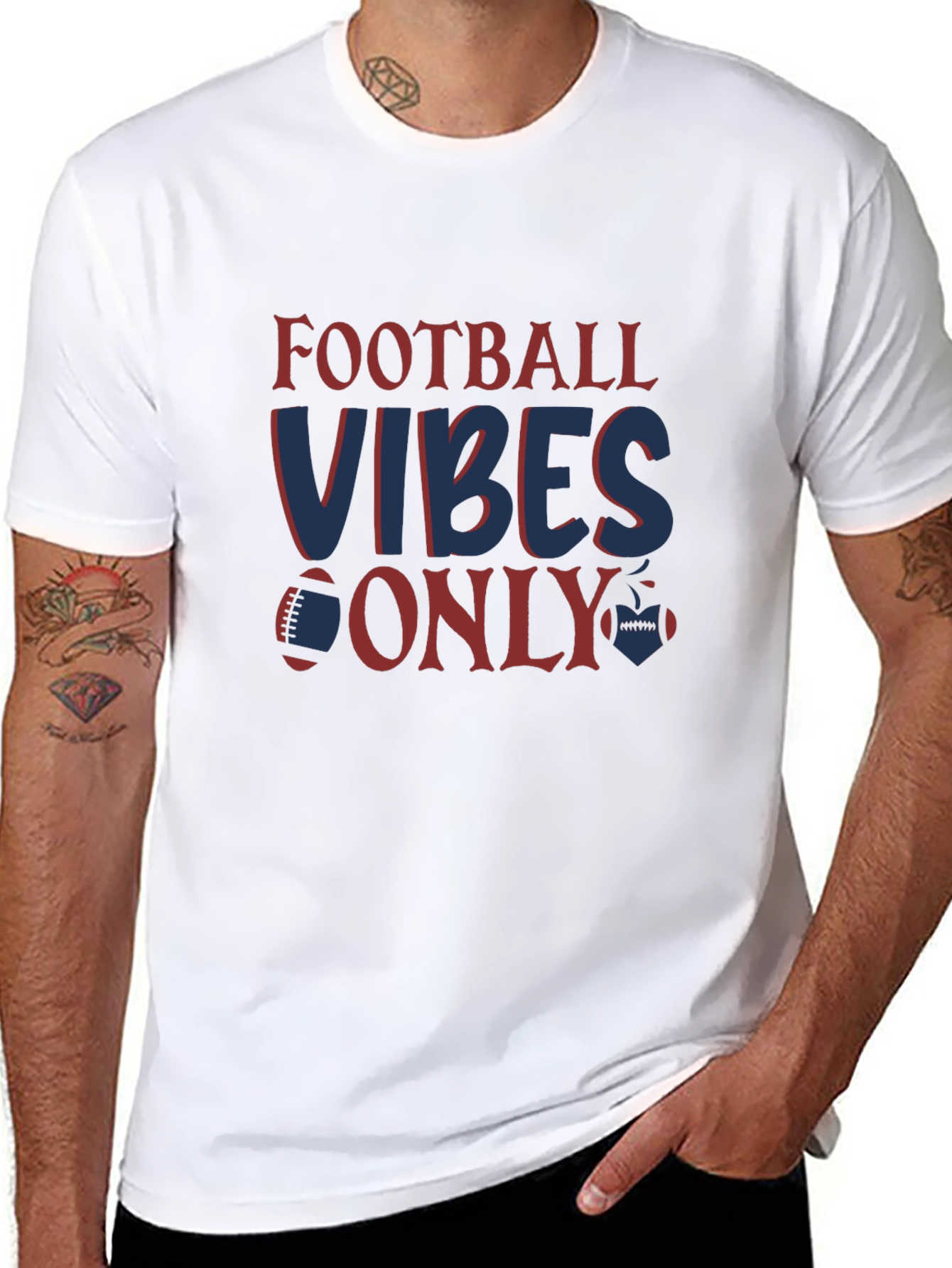 Football Vibes Only Graphic Tee - Fan Apparel
