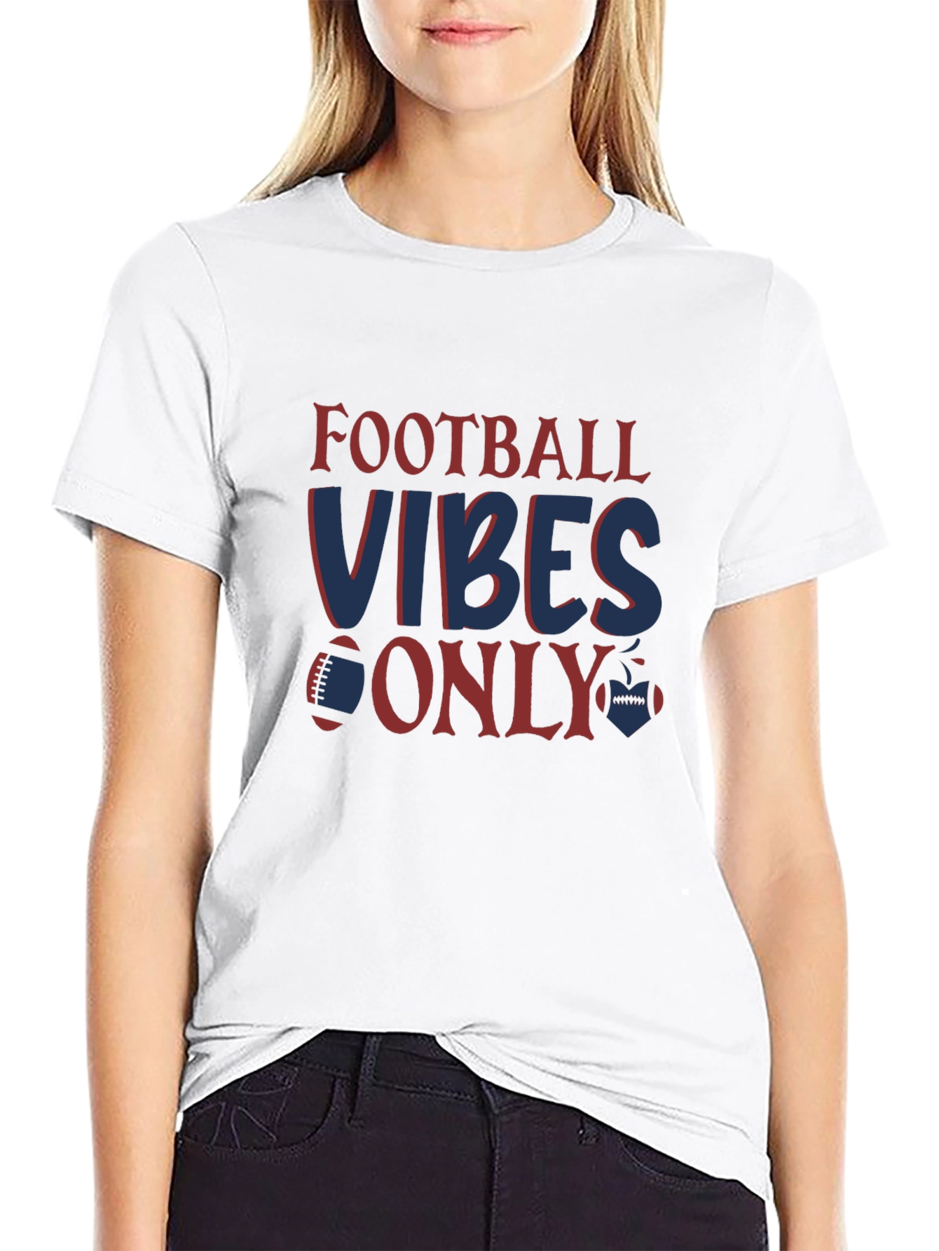 Football Vibes Only Graphic Tee - Fan Apparel