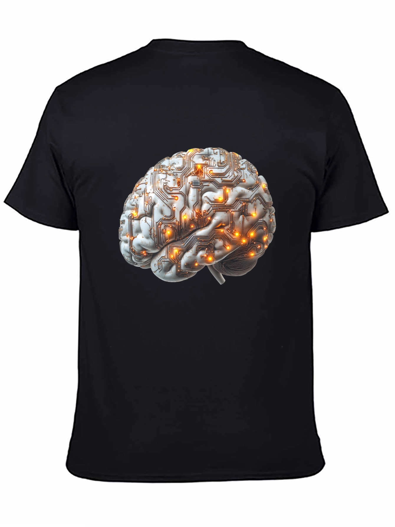 Brain Circuitry Graphic Tee - Black Cotton T-Shirt