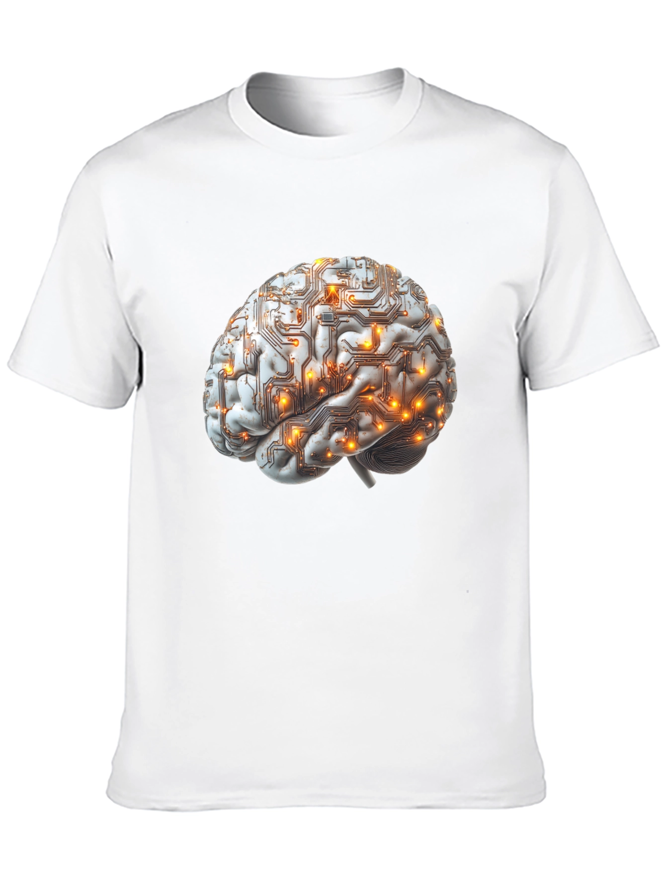 Brain Circuitry Graphic Tee - Black Cotton T-Shirt