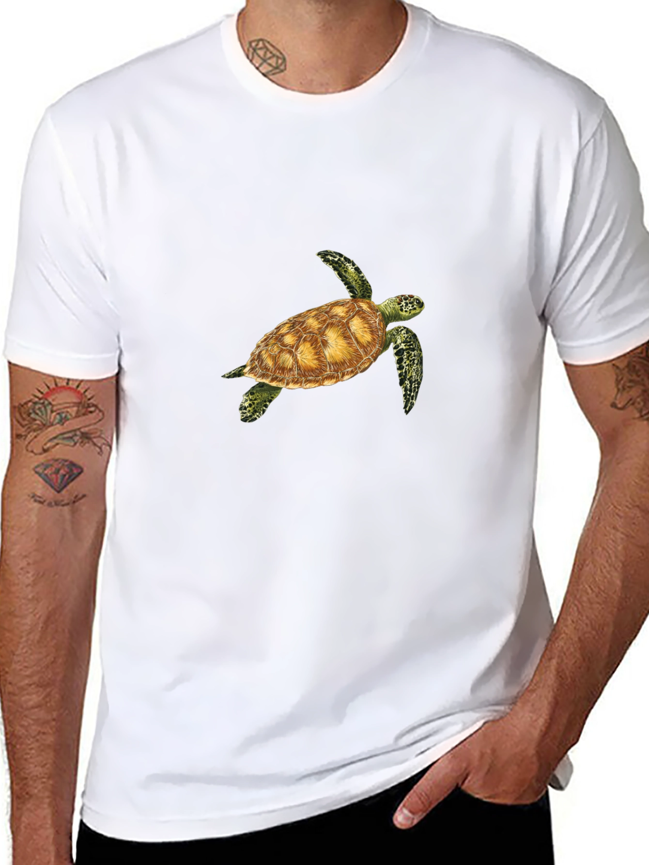 Sea Turtle Graphic Tee - Black