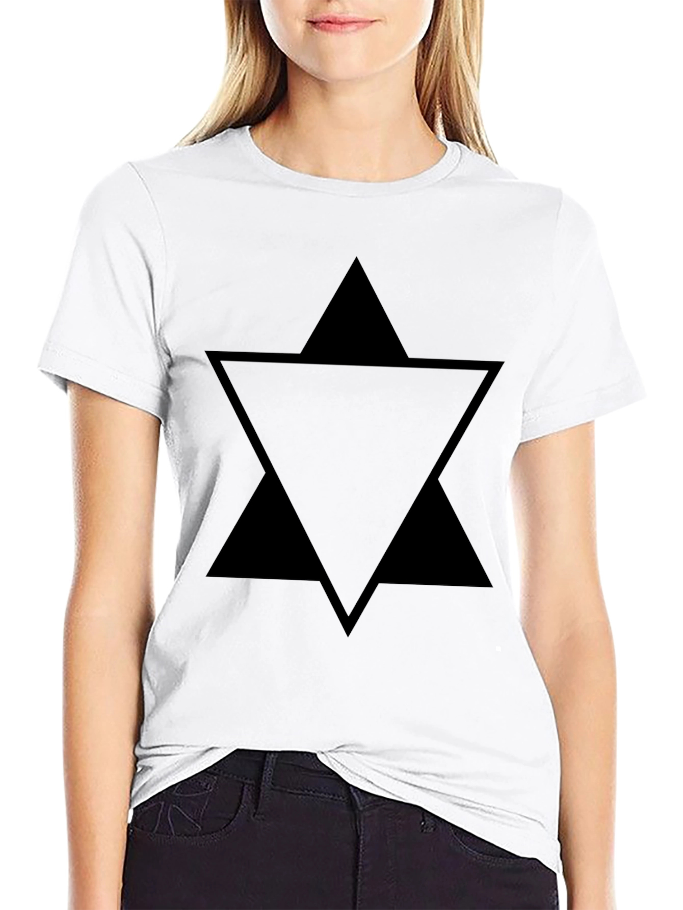 Geometric Triangle Star Black T-Shirt