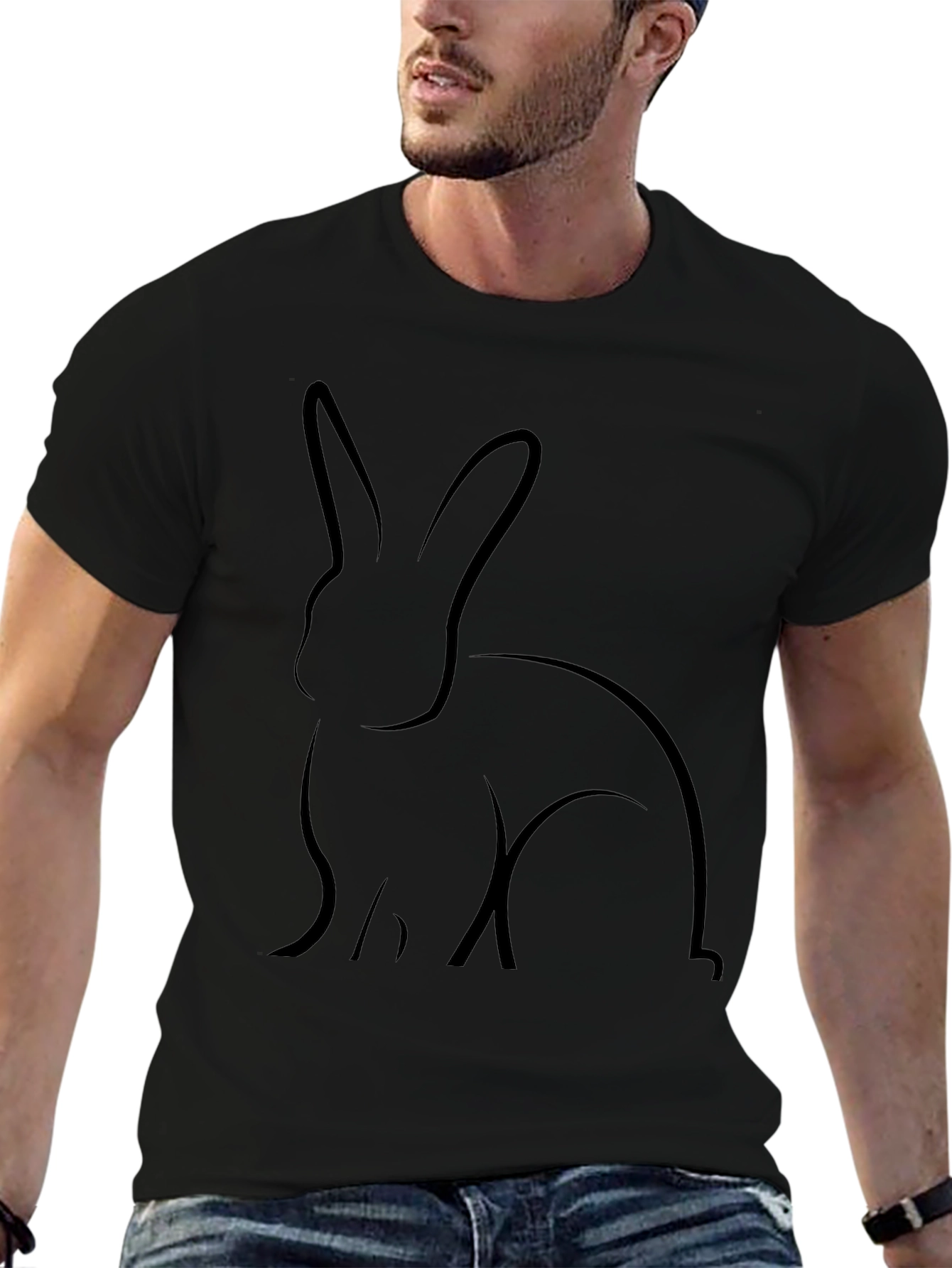 Black Rabbit Graphic Tee - Casual Comfort