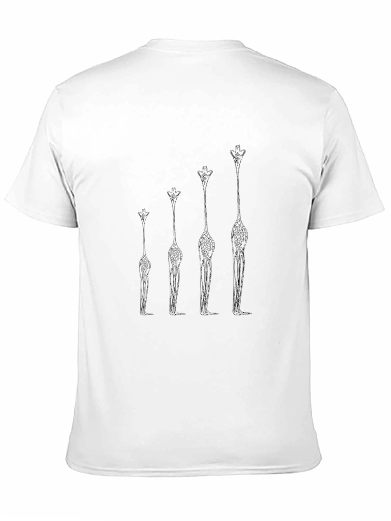 Giraffe Growth Chart Black T-Shirt - Unique Animal Design