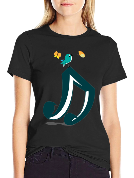Bird on Note Graphic T-Shirt