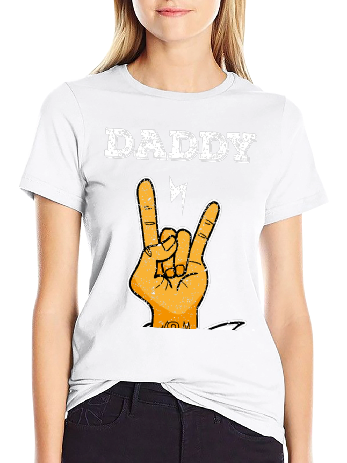 Daddy Rock Hand T-Shirt - Cool Fathers Day Tee