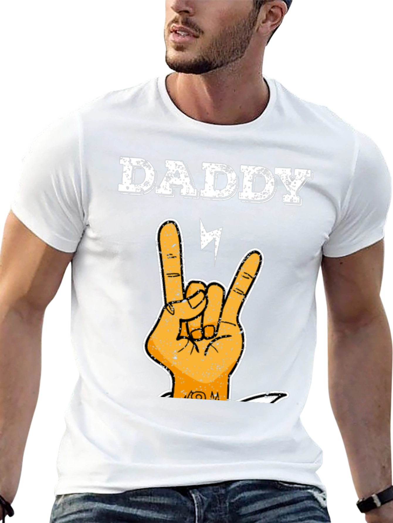 Daddy Rock Hand T-Shirt - Cool Fathers Day Tee