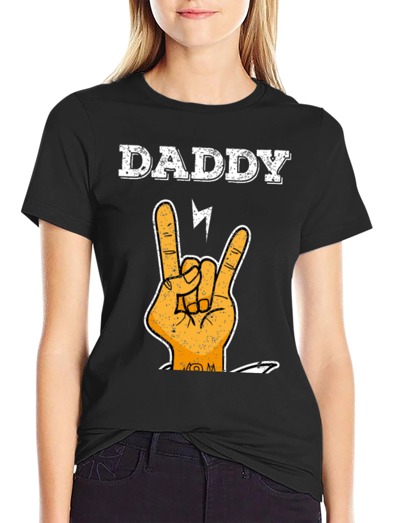 Daddy Rock Hand T-Shirt - Cool Fathers Day Tee