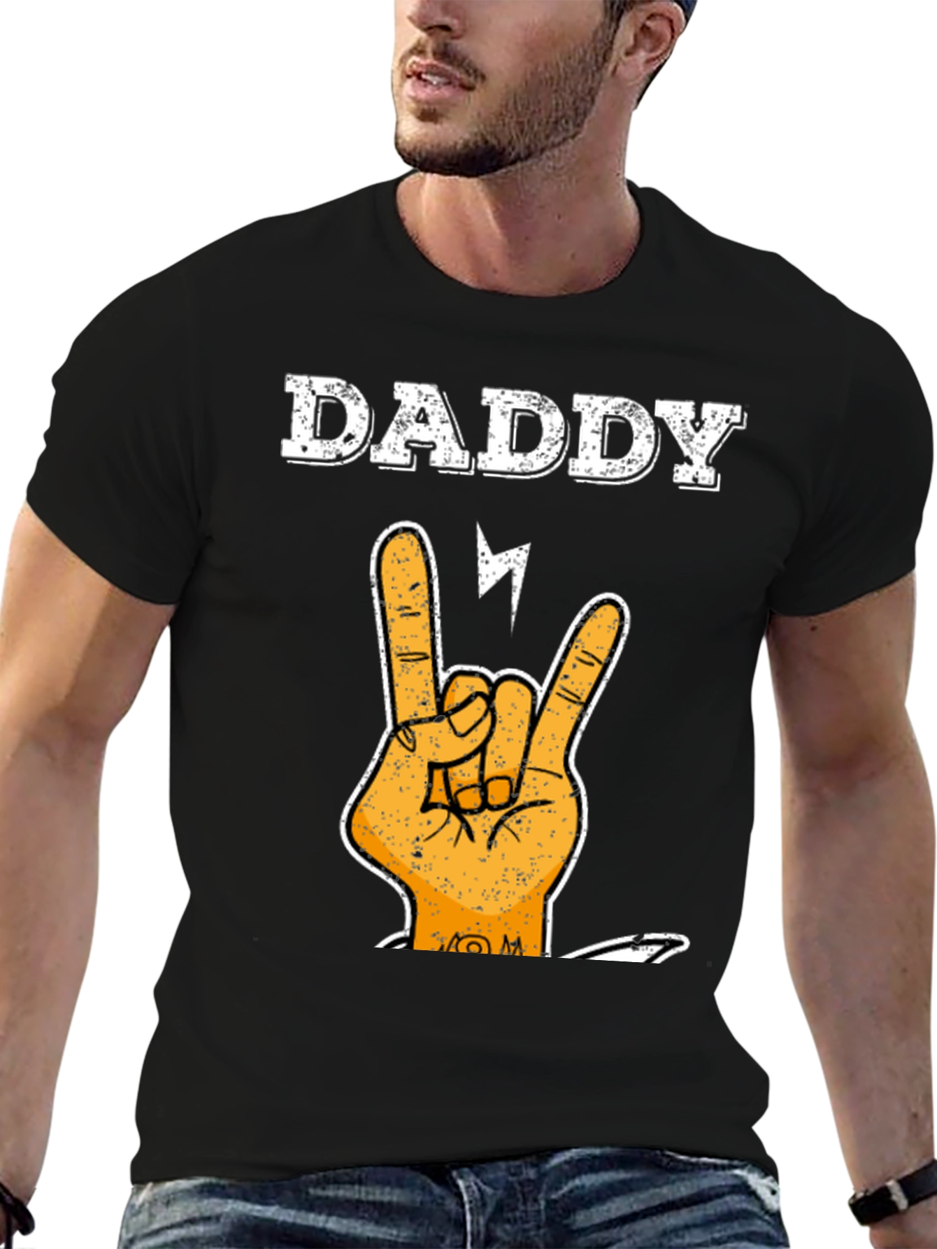 Daddy Rock Hand T-Shirt - Cool Fathers Day Tee