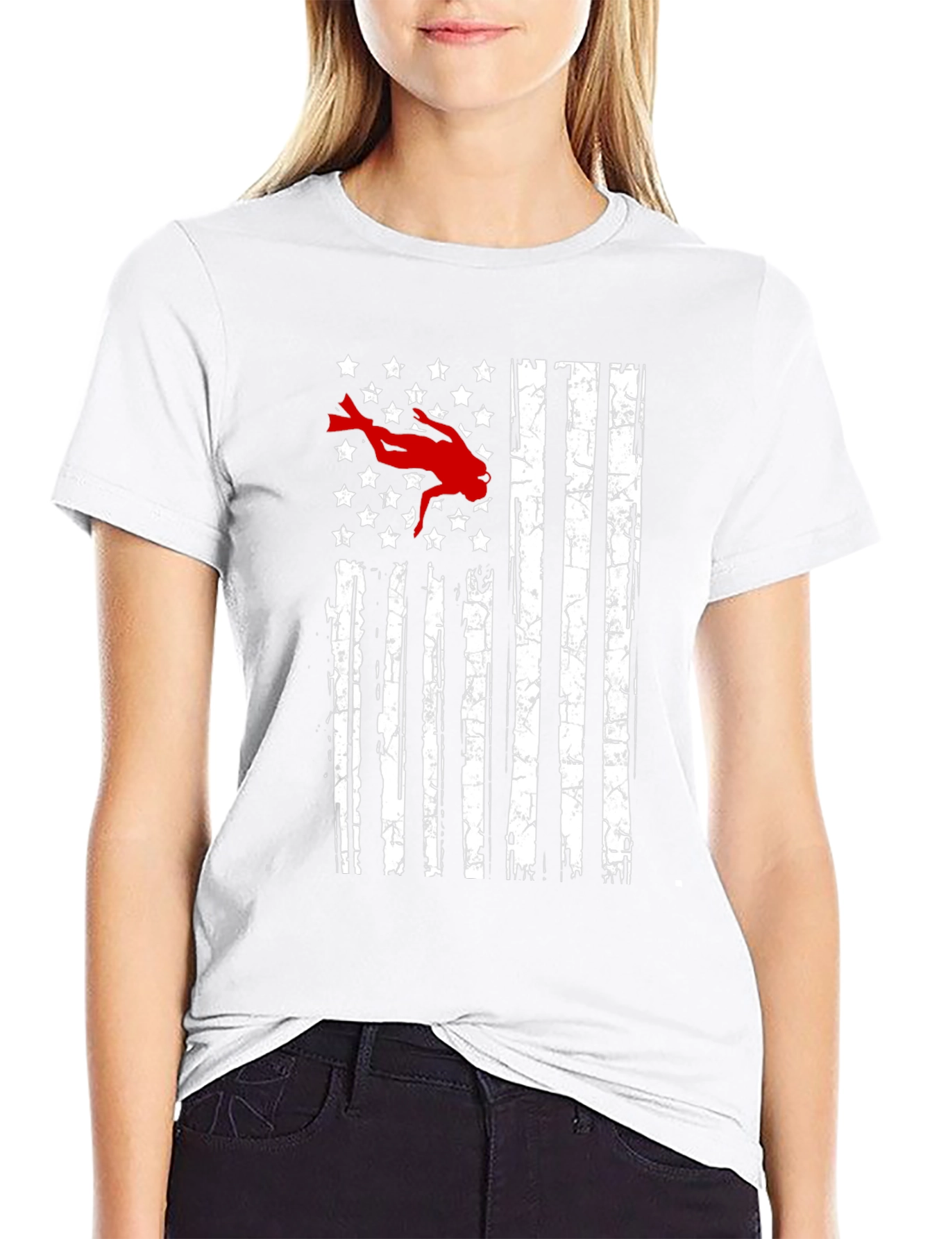 Diver USA Flag Graphic T-Shirt
