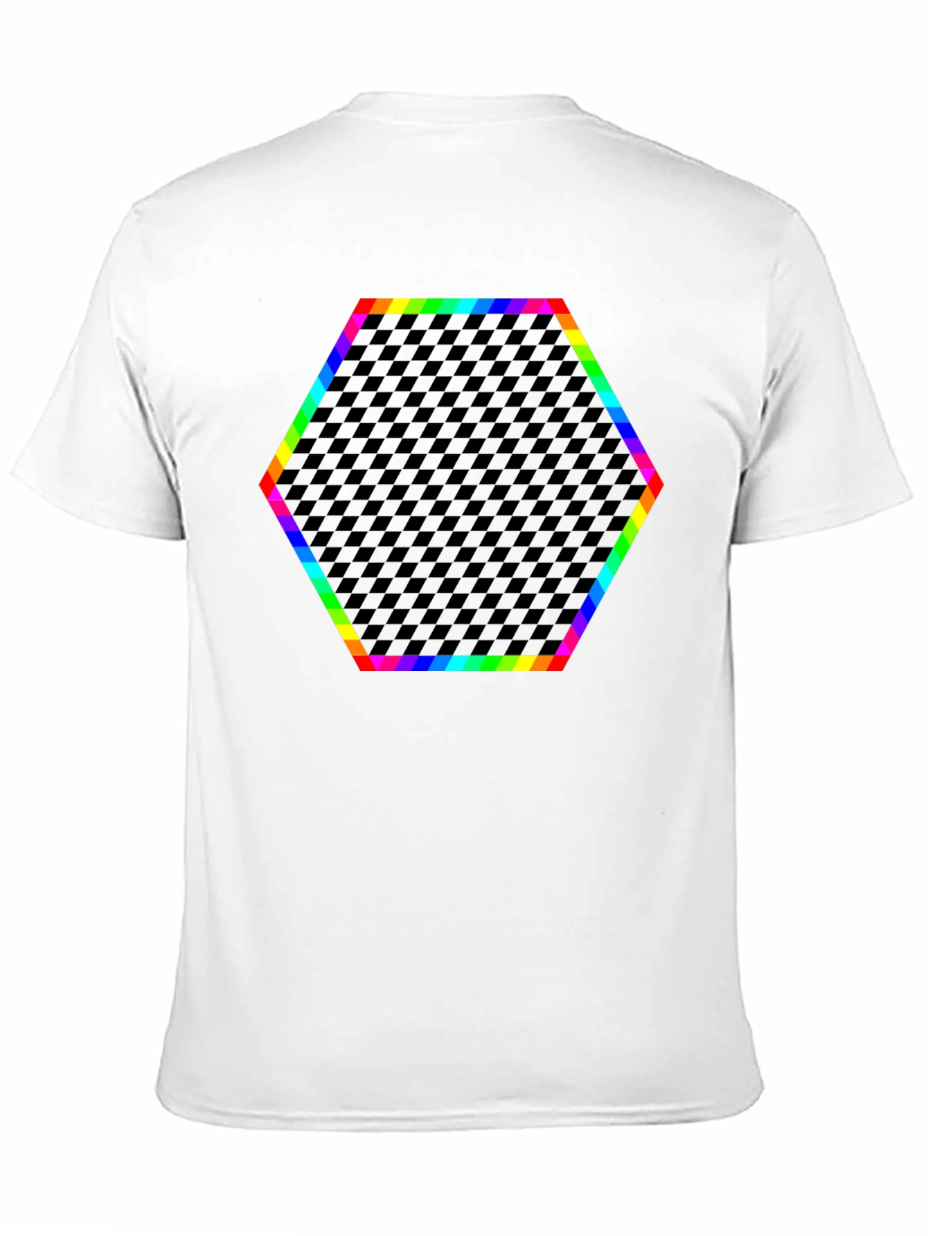 Rainbow Hexagon Geometric Print T-Shirt