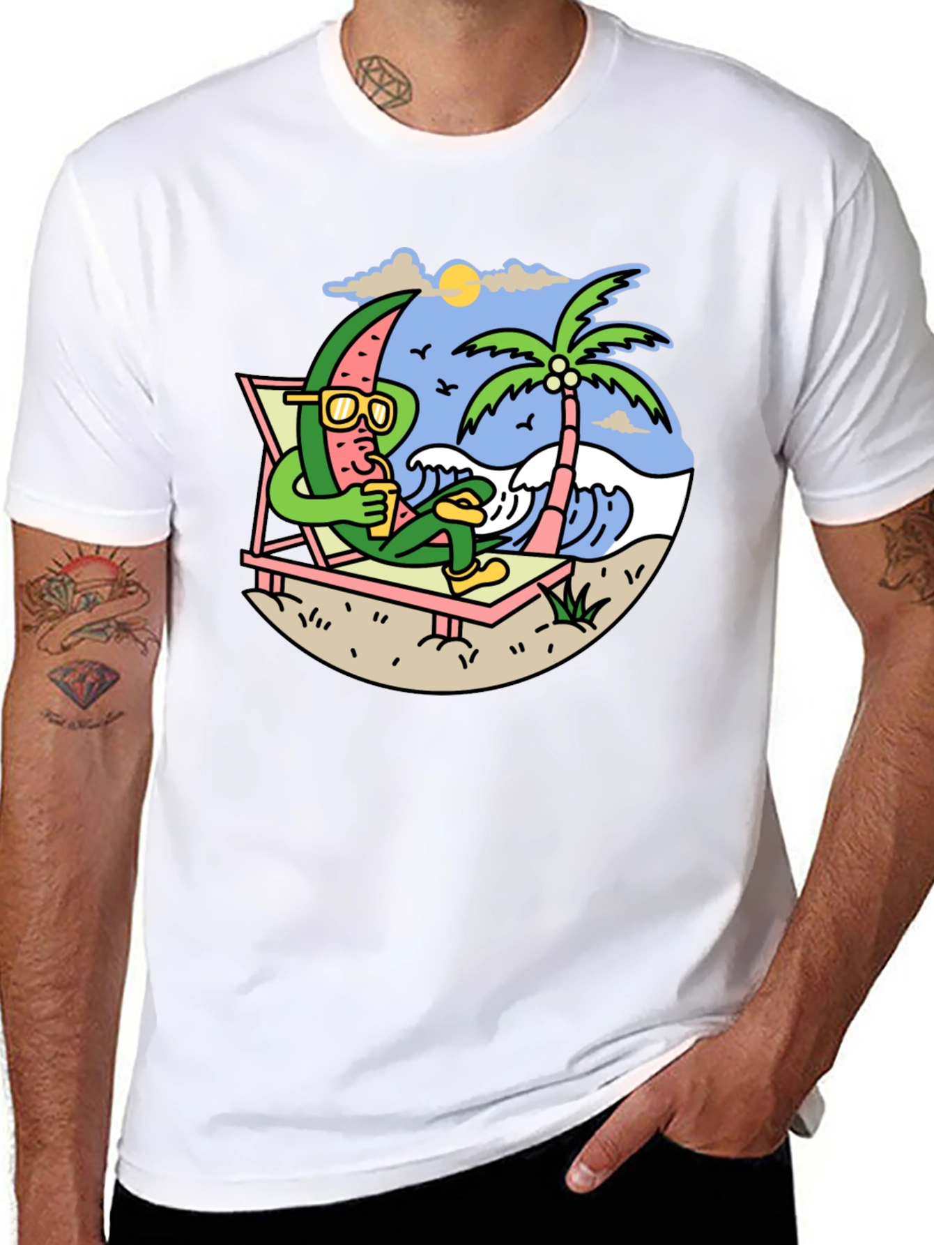 Relaxing Watermelon Graphic Tee - Summer Vibes
