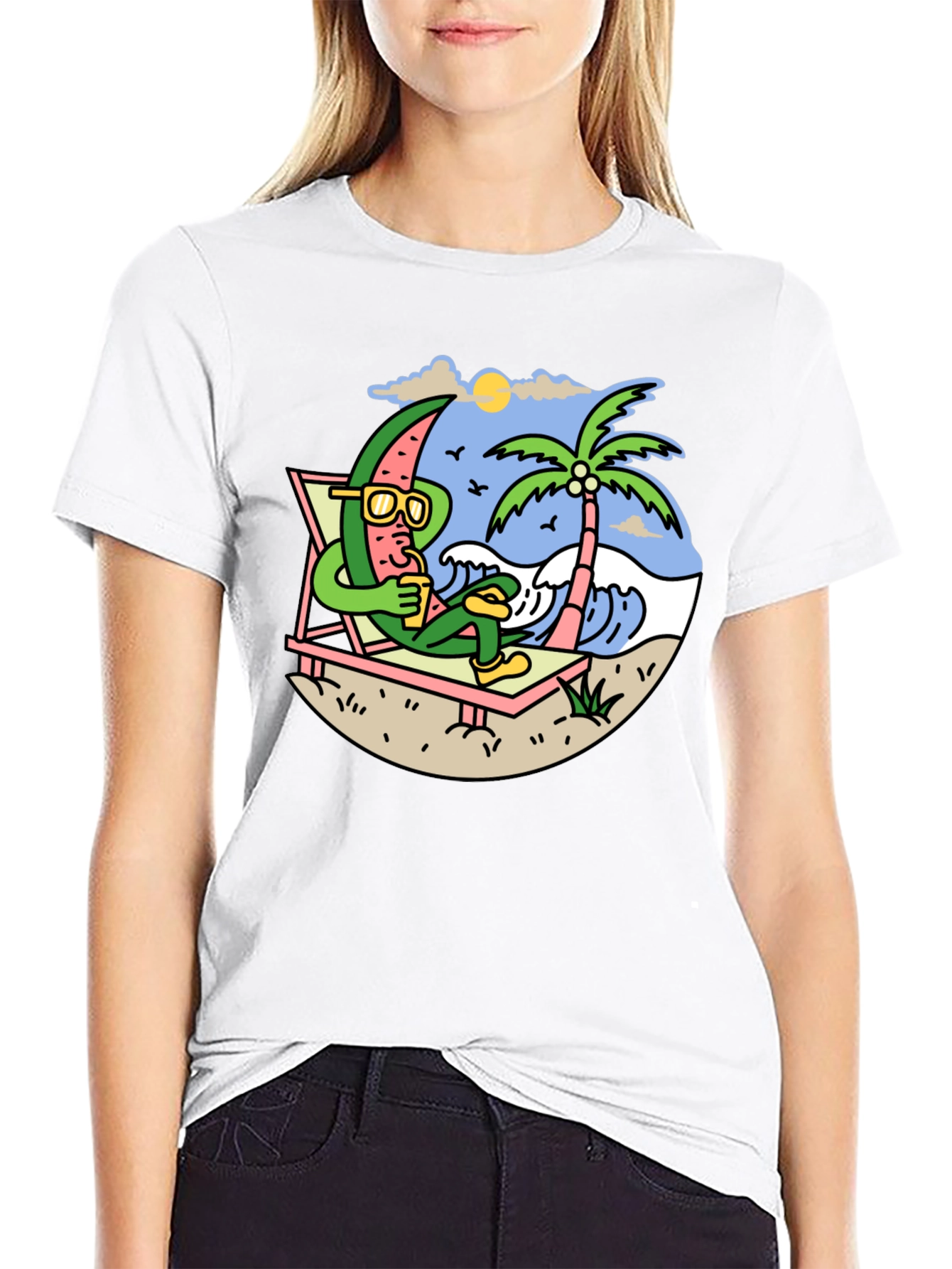 Relaxing Watermelon Graphic Tee - Summer Vibes