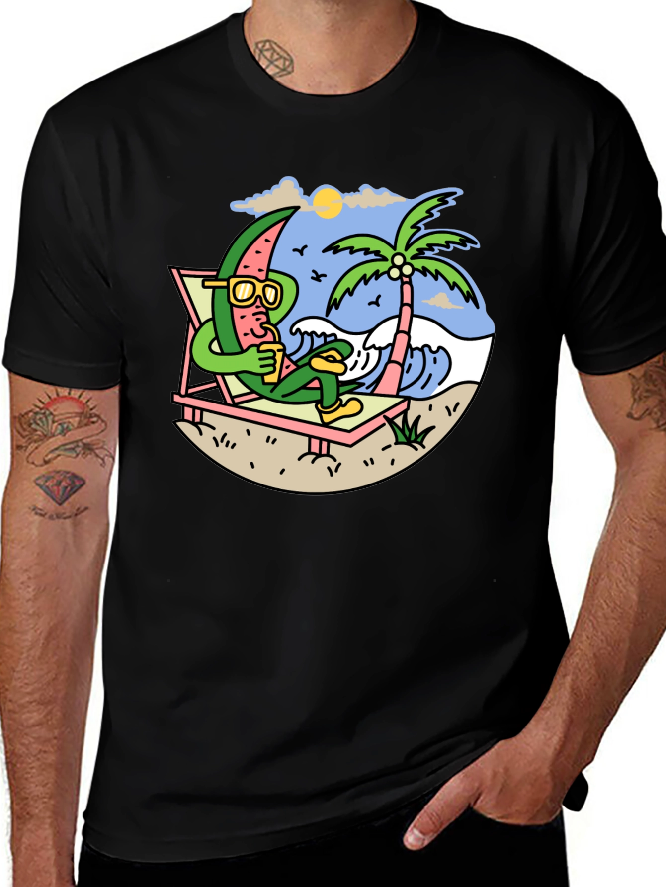 Relaxing Watermelon Graphic Tee - Summer Vibes