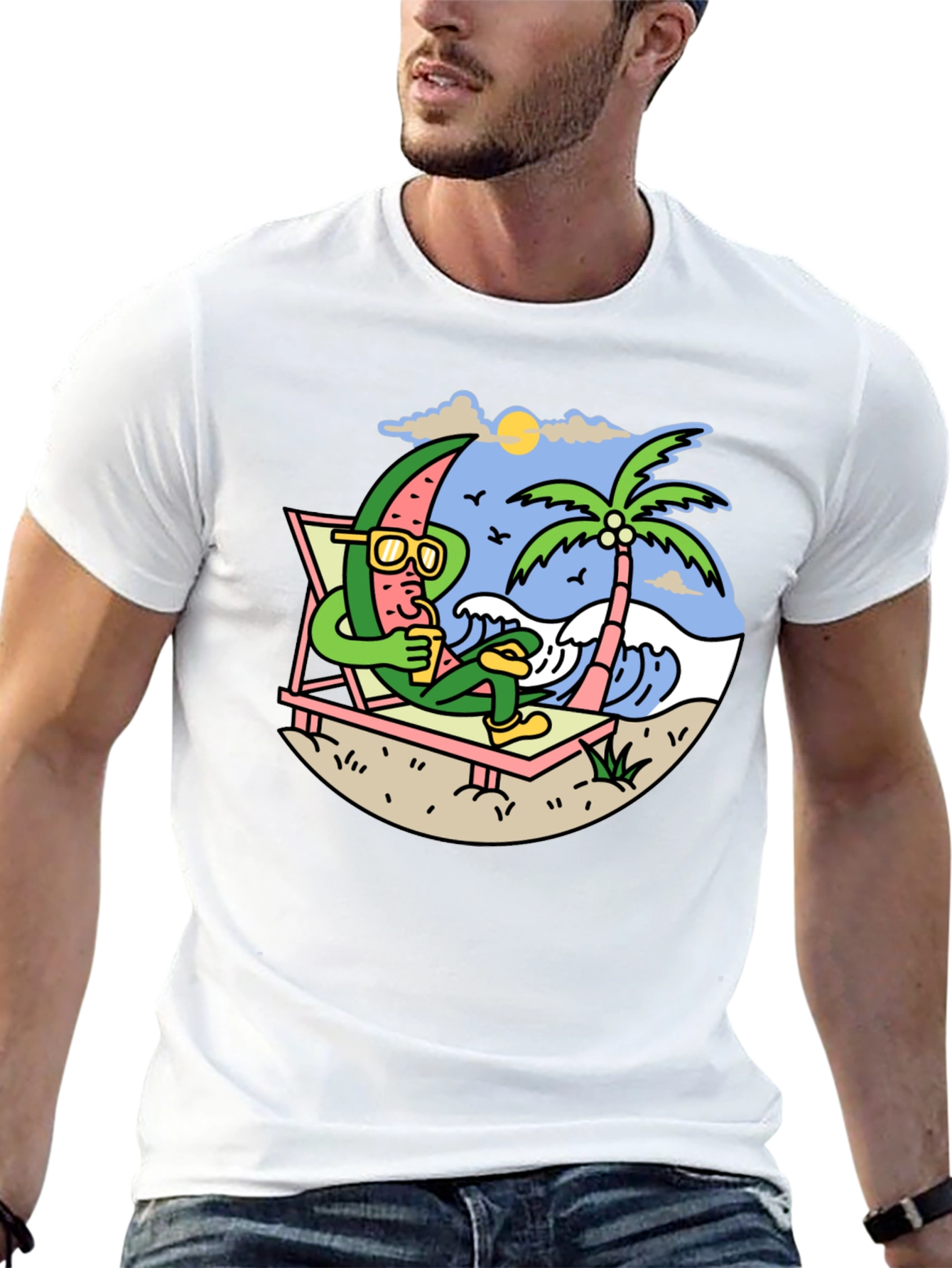 Relaxing Watermelon Graphic Tee - Summer Vibes