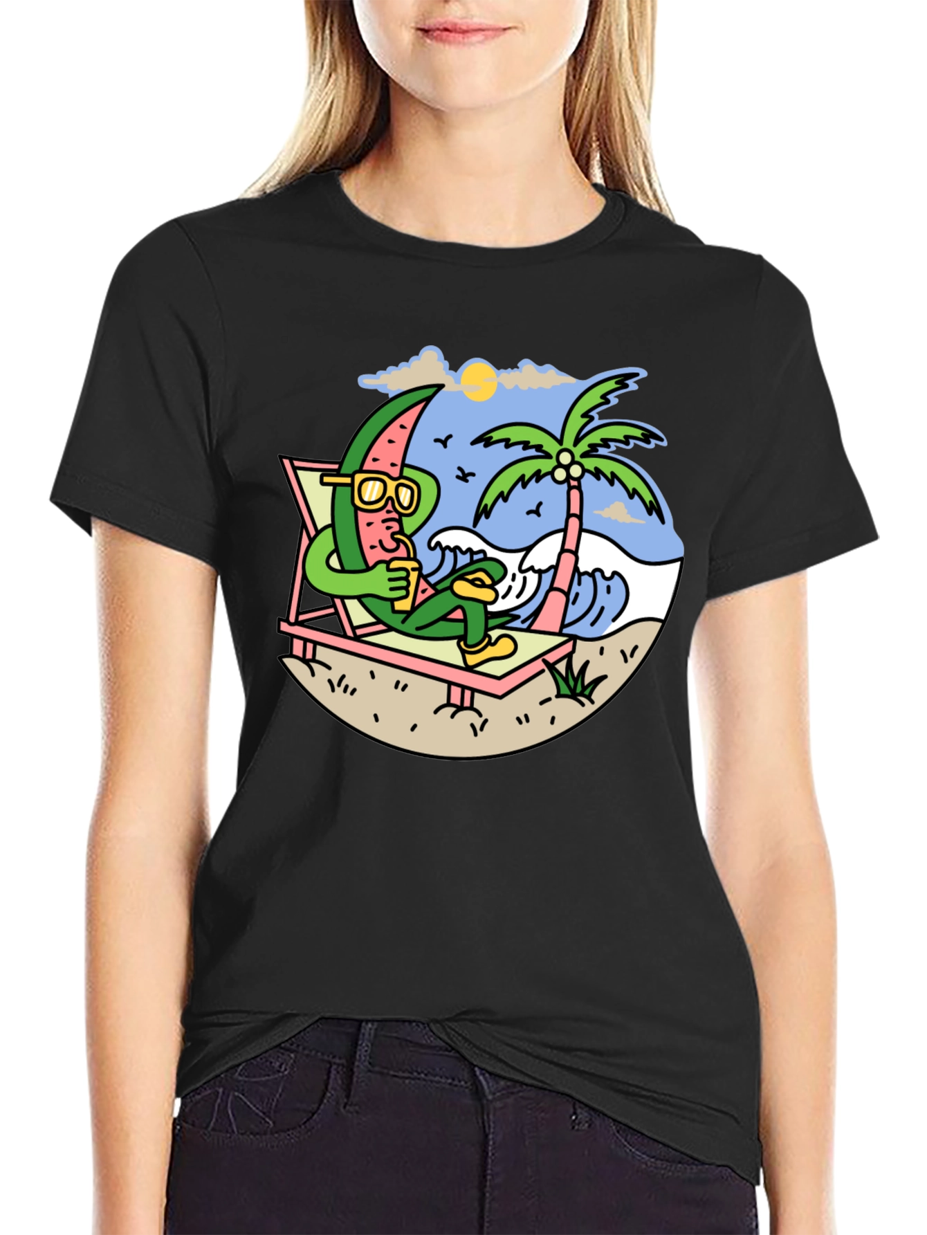 Relaxing Watermelon Graphic Tee - Summer Vibes