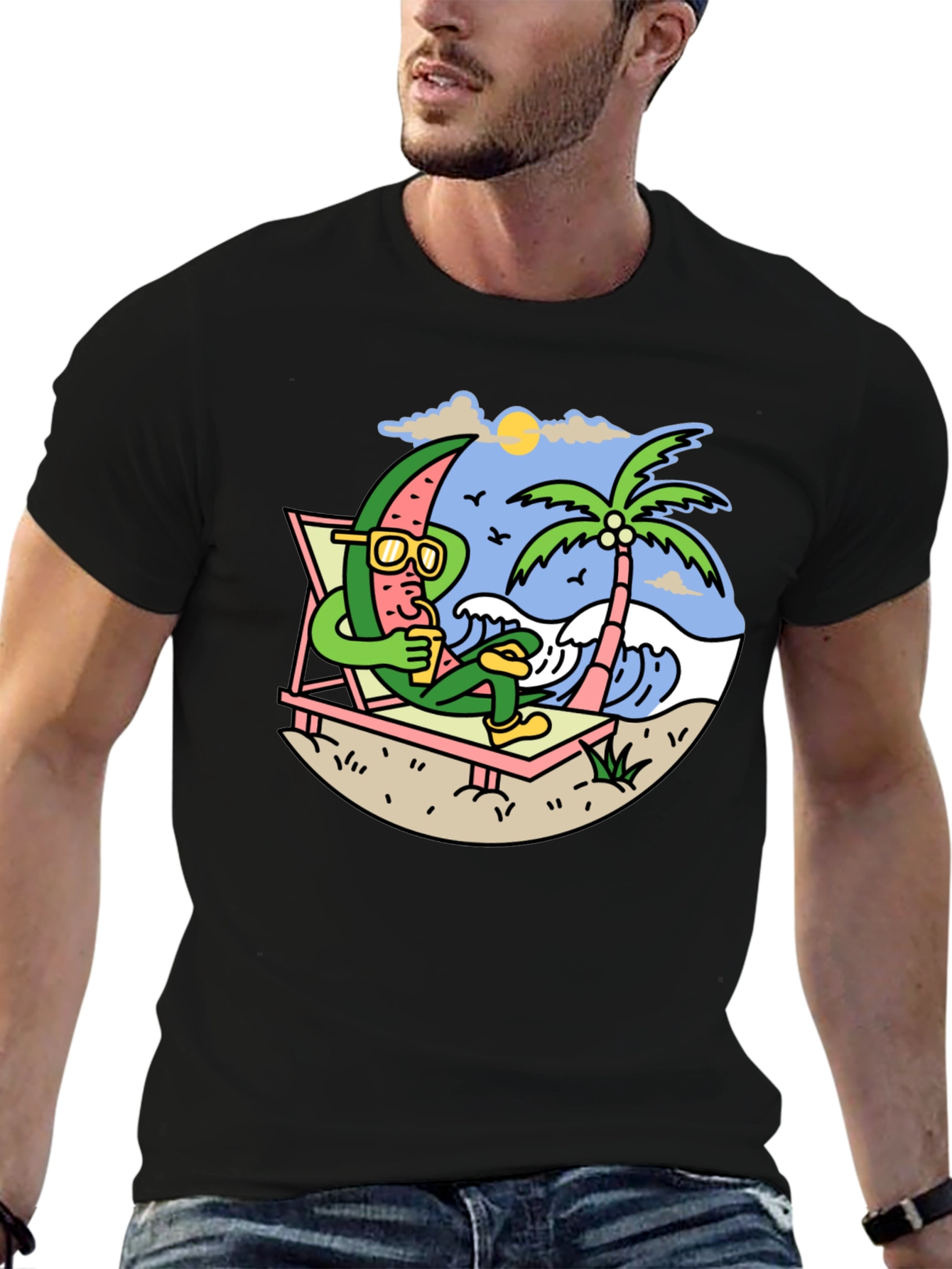 Relaxing Watermelon Graphic Tee - Summer Vibes