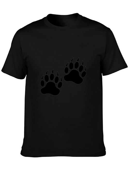 Bear Paw Print Black T-Shirt