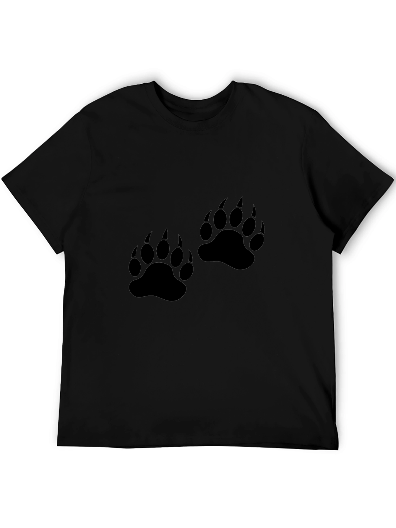Bear Paw Print Black T-Shirt