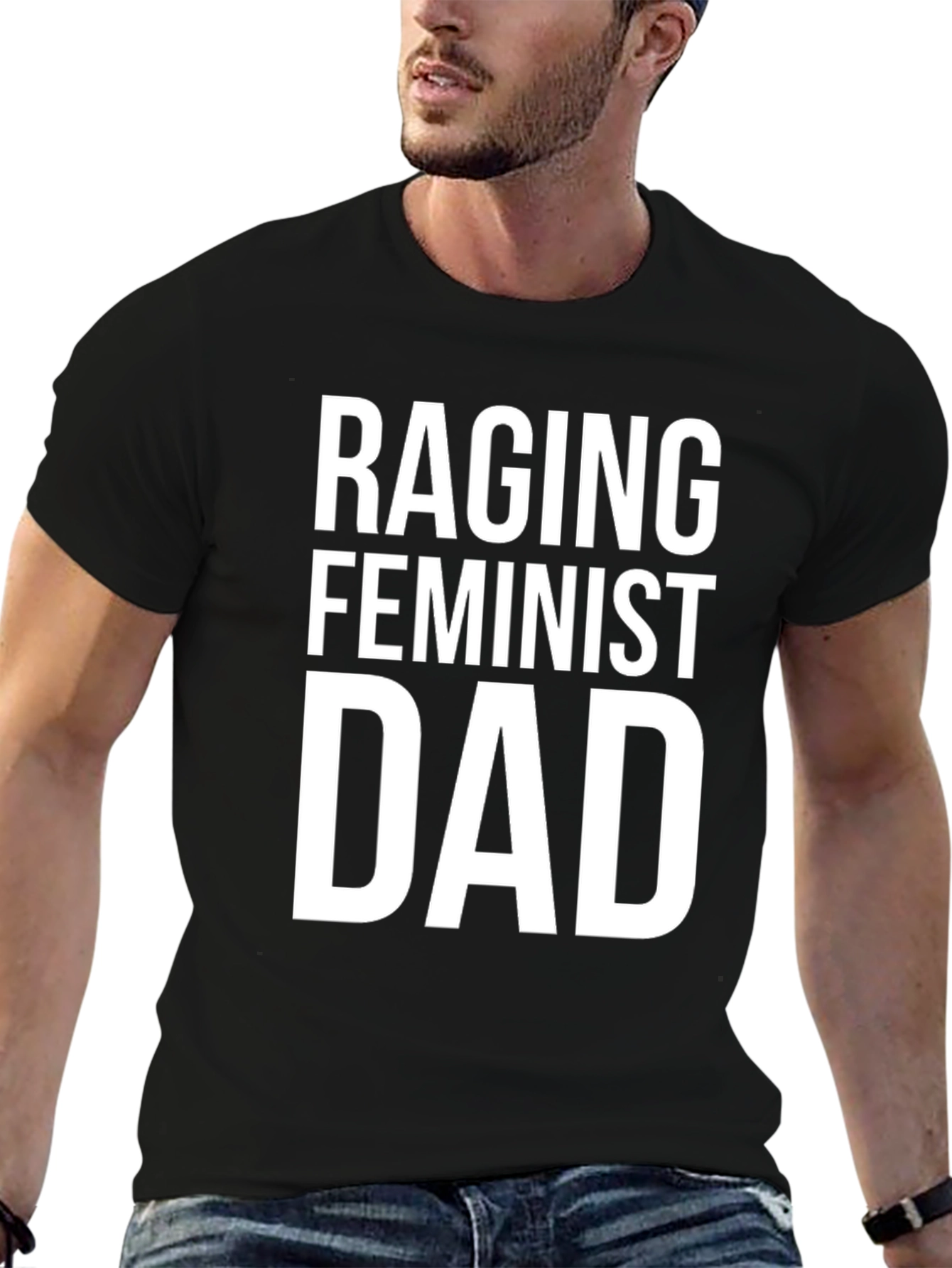 Raging Feminist Dad Graphic Tee - Black