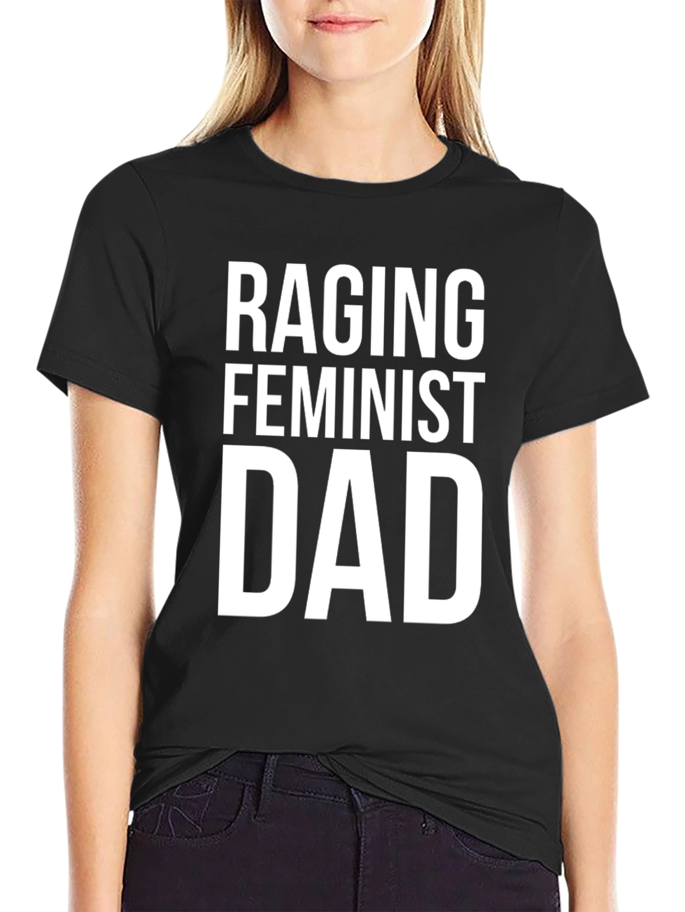 Raging Feminist Dad Graphic Tee - Black